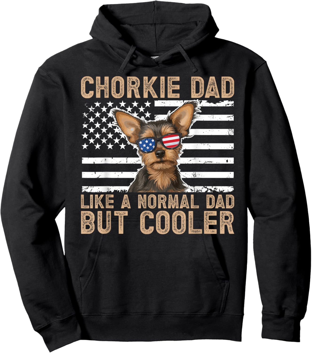Chorkie Dad US Flag Chorkie Owner Chorkie Lover Hoodie - Hoodie | Black