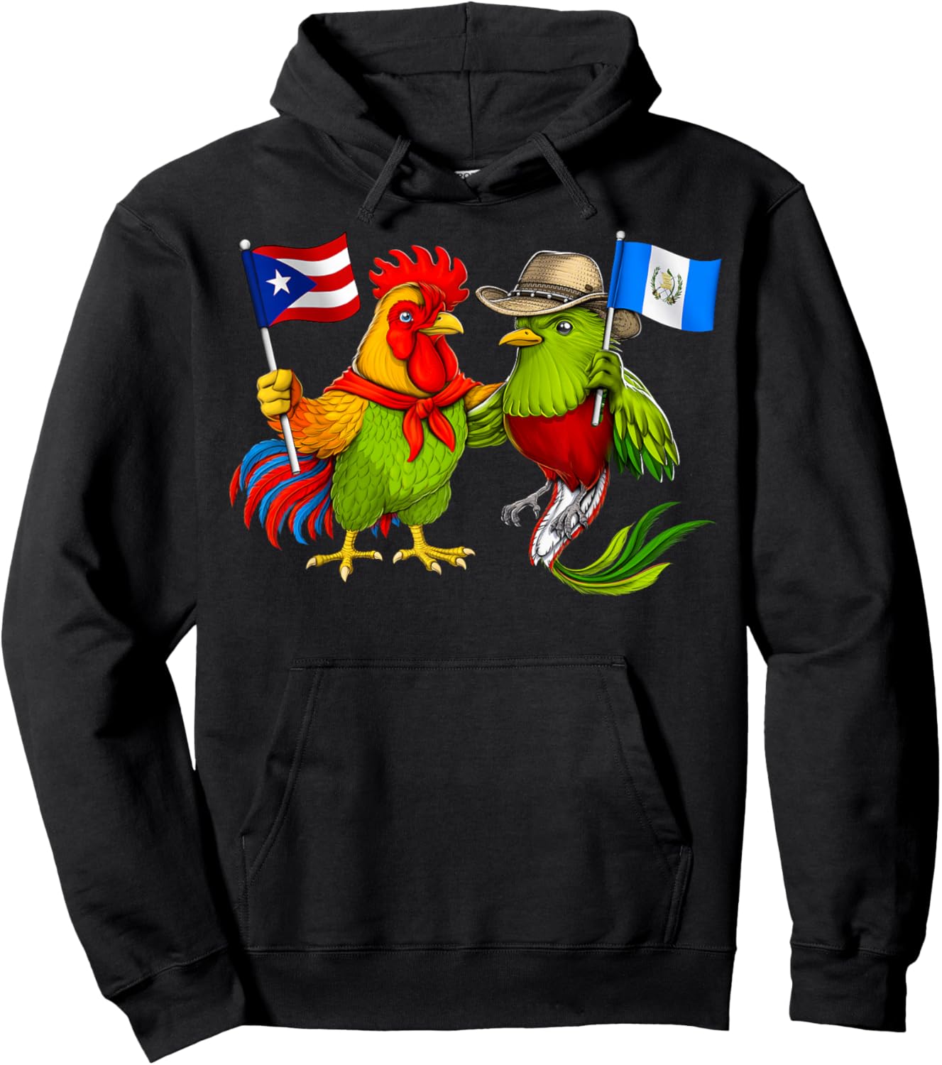 Puerto Rico Guatemala Flag Puerto Rican Roots Guatemalan Hoodie - Hoodie | Black