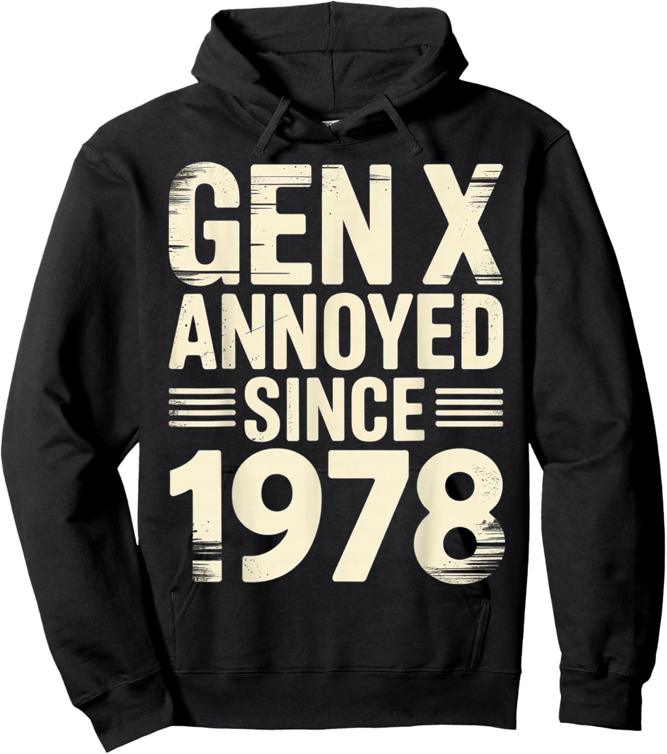 Gen X Annoyed Since 1978 Retro Adult Attitude Hoodie - Hoodie | Black