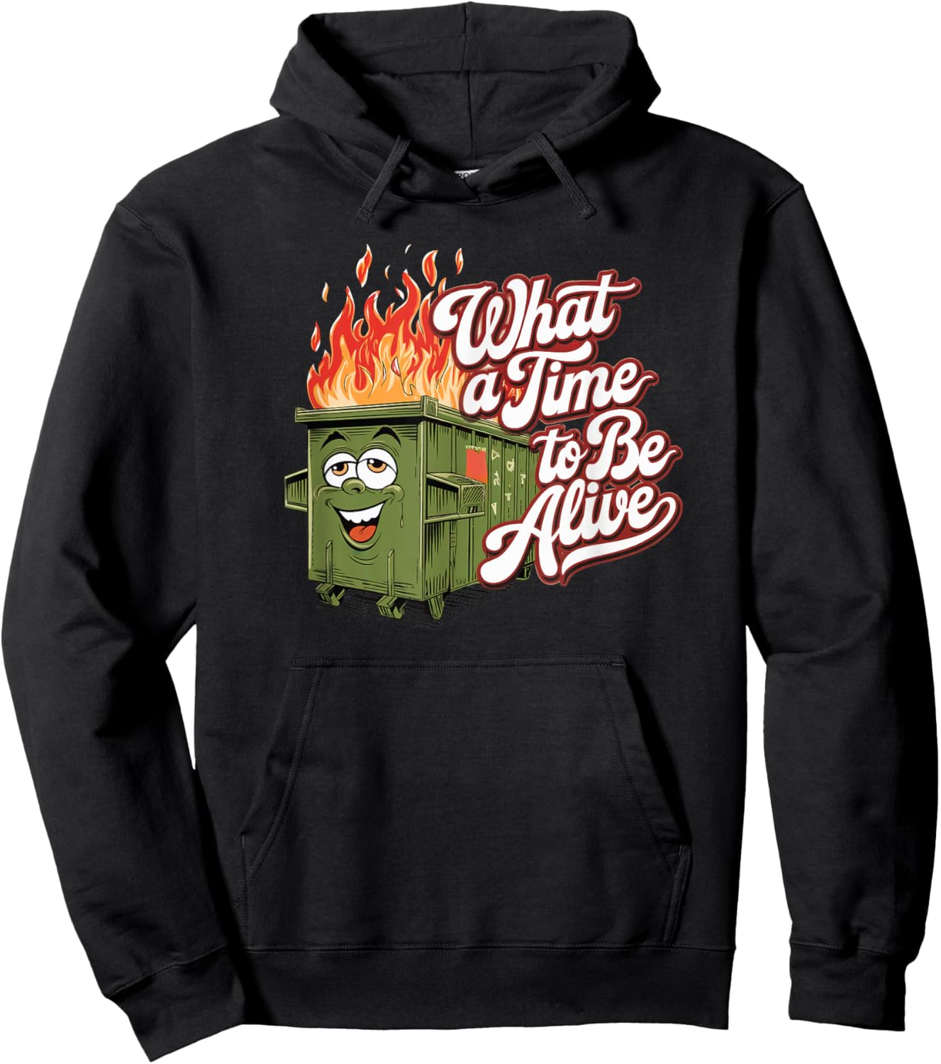 Dumpster Fire Time to be Alive America USA Funny Political Hoodie - Hoodie | Black
