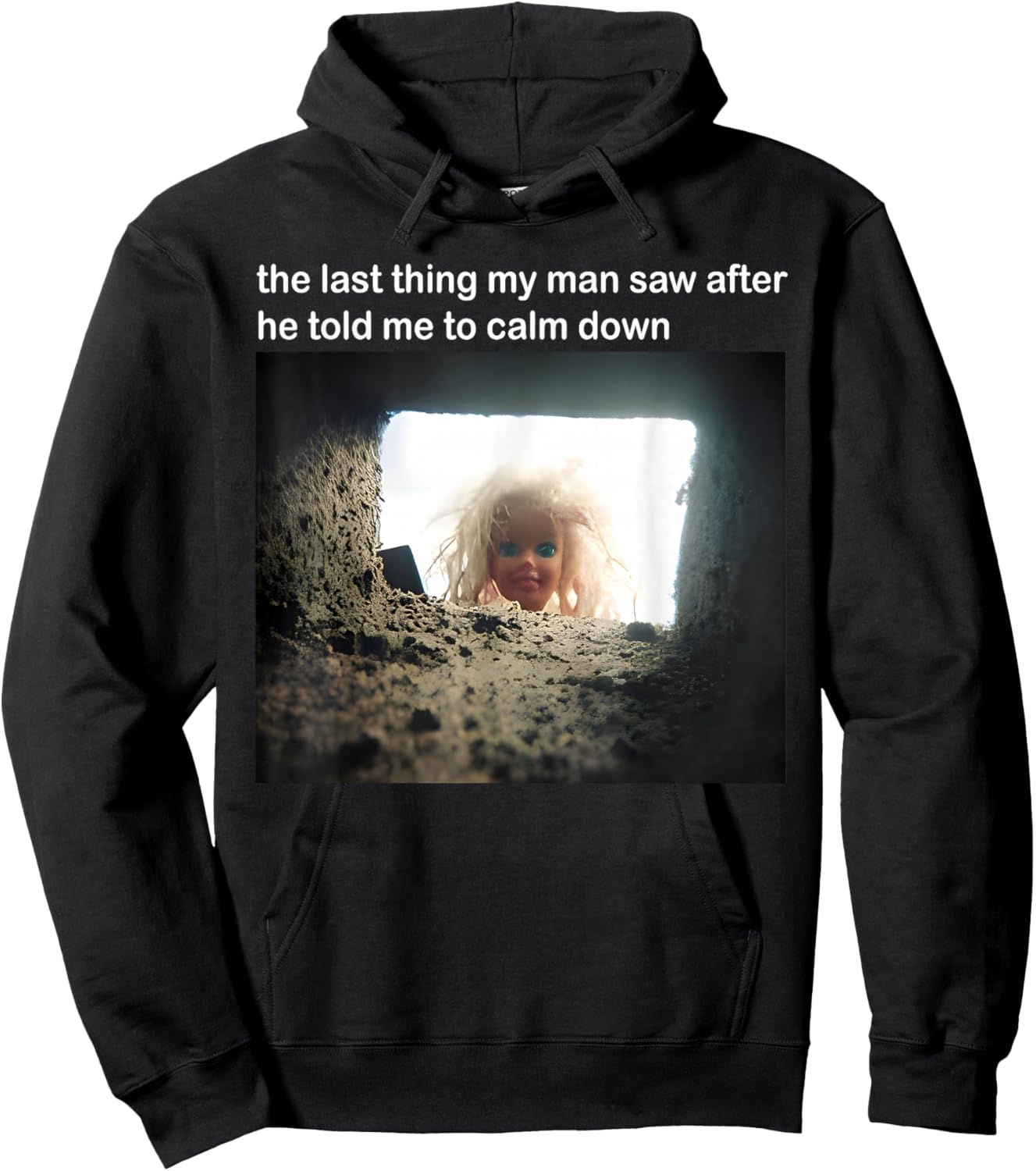 Visage de poupée Vieilli Meme Hoodie - Hoodie | Black