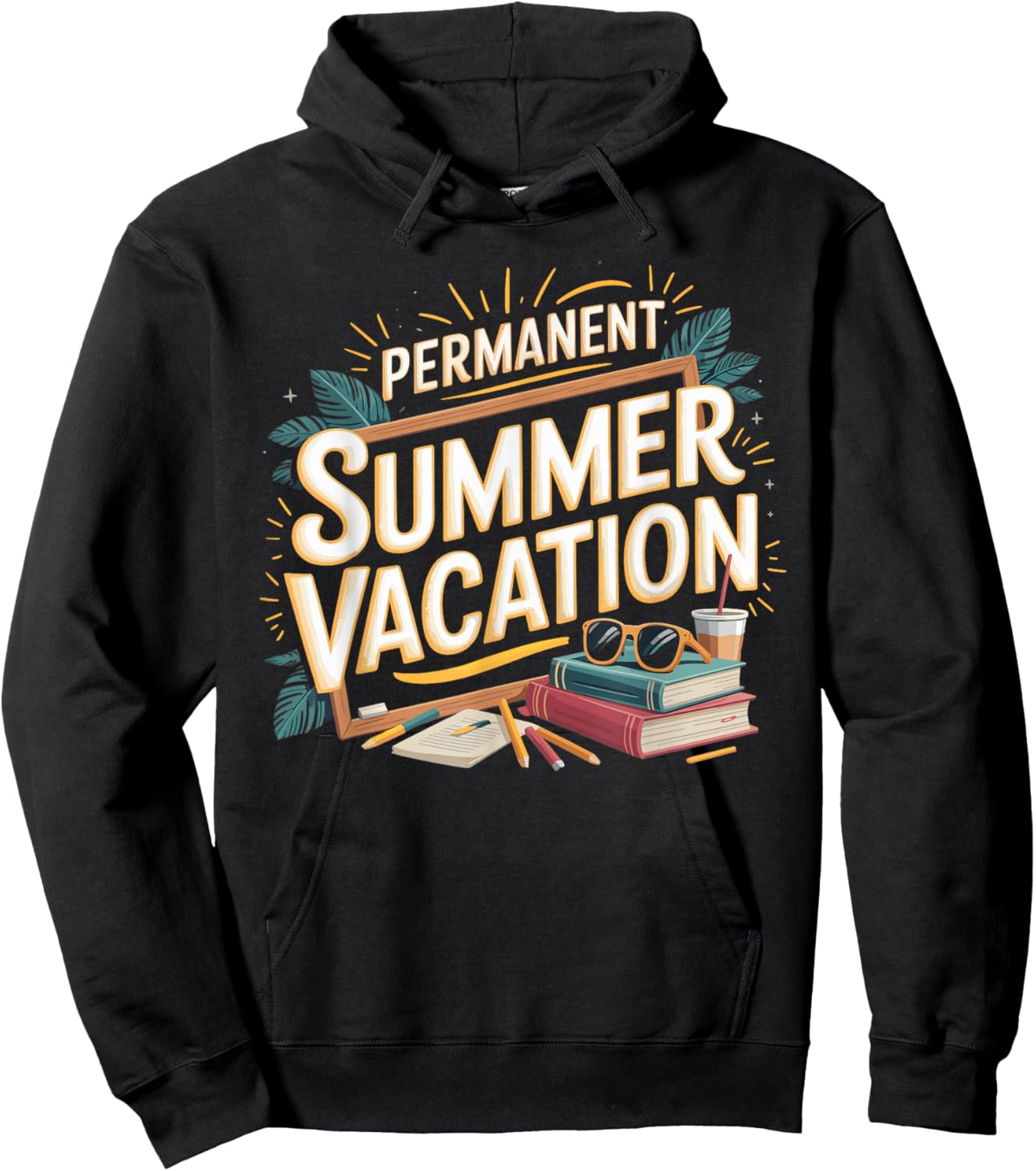 Permanent Summer Vacation Retired Teacher Hoodie - Hoodie | Black