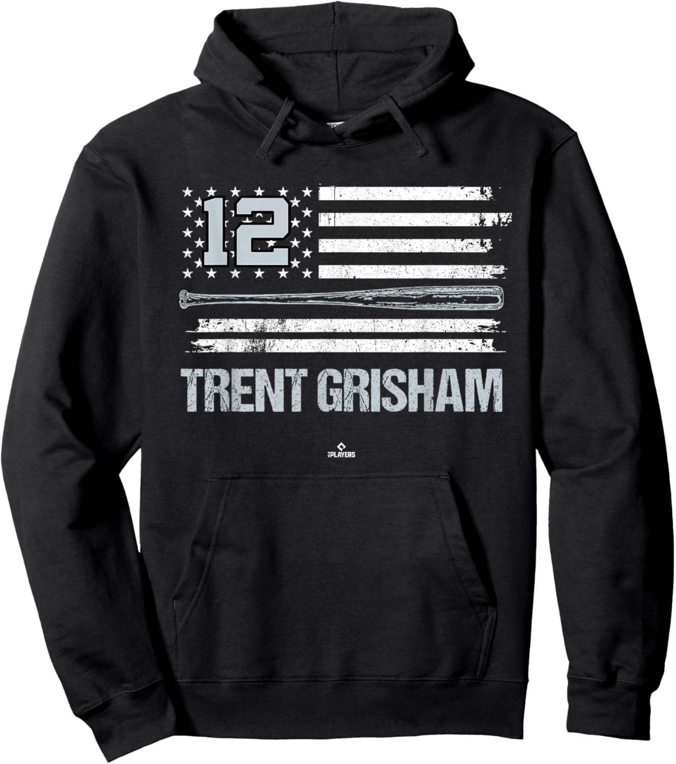 USA Flag Bat Trent Grisham New York Baseball MLBPA Hoodie - Hoodie | Black