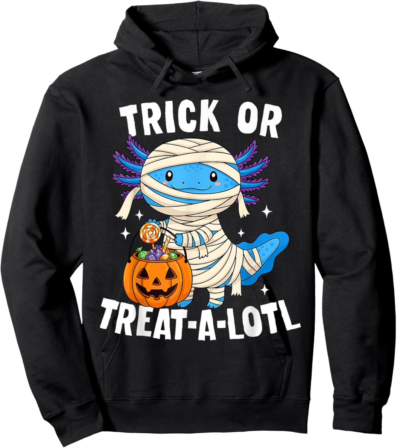 Trick Or Treat-a-Lotl Axolotl Halloween Costume Toddler Kids Hoodie - Hoodie | Black