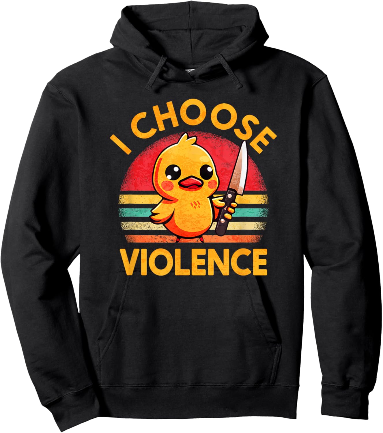 I Choose Violence Today Duck Irony And Sarcasm Funny Duck Hoodie - Hoodie | Black