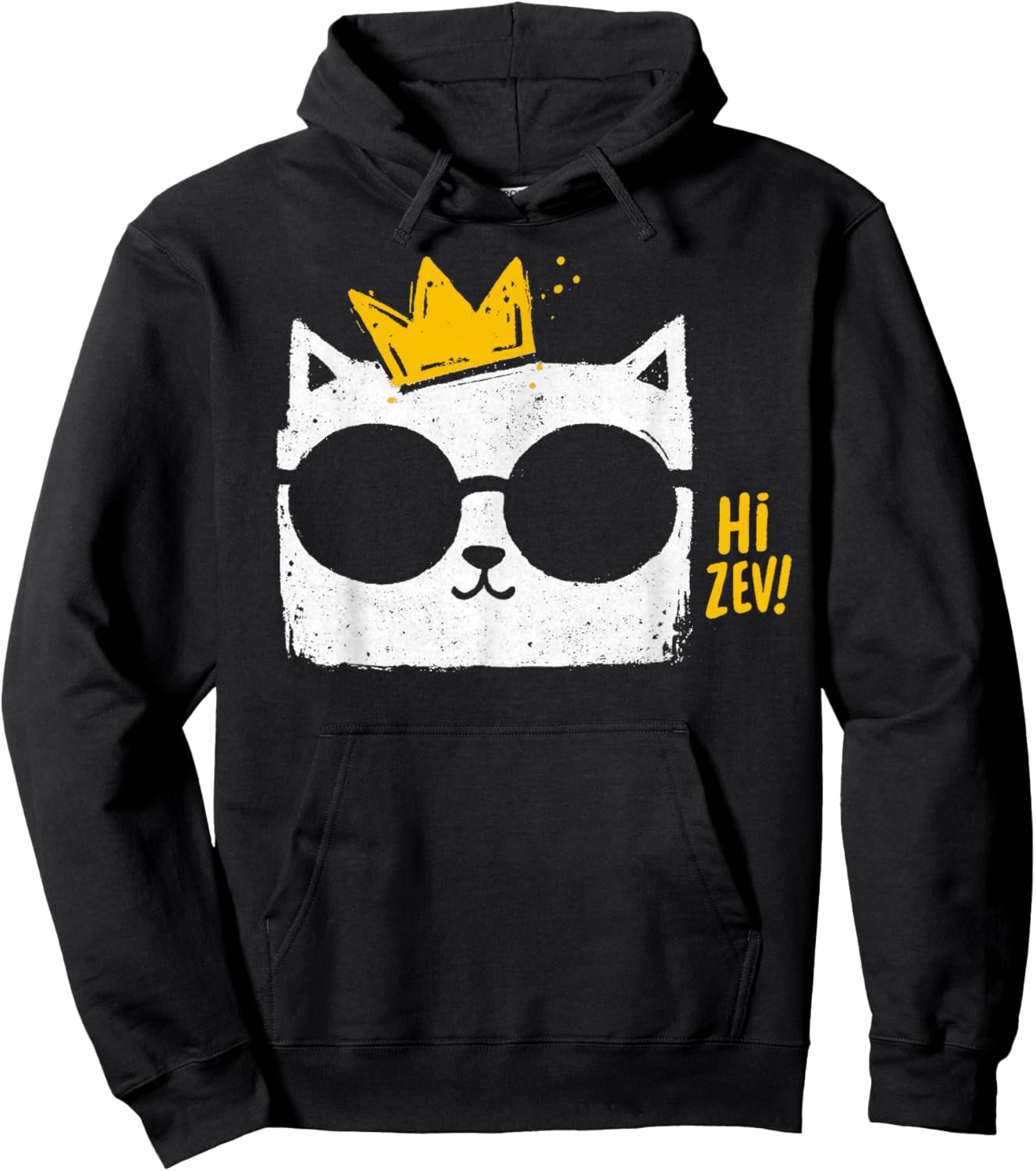 Hi Zev Funny Princess Cat Meme Cute Cat Hoodie - Hoodie | Black