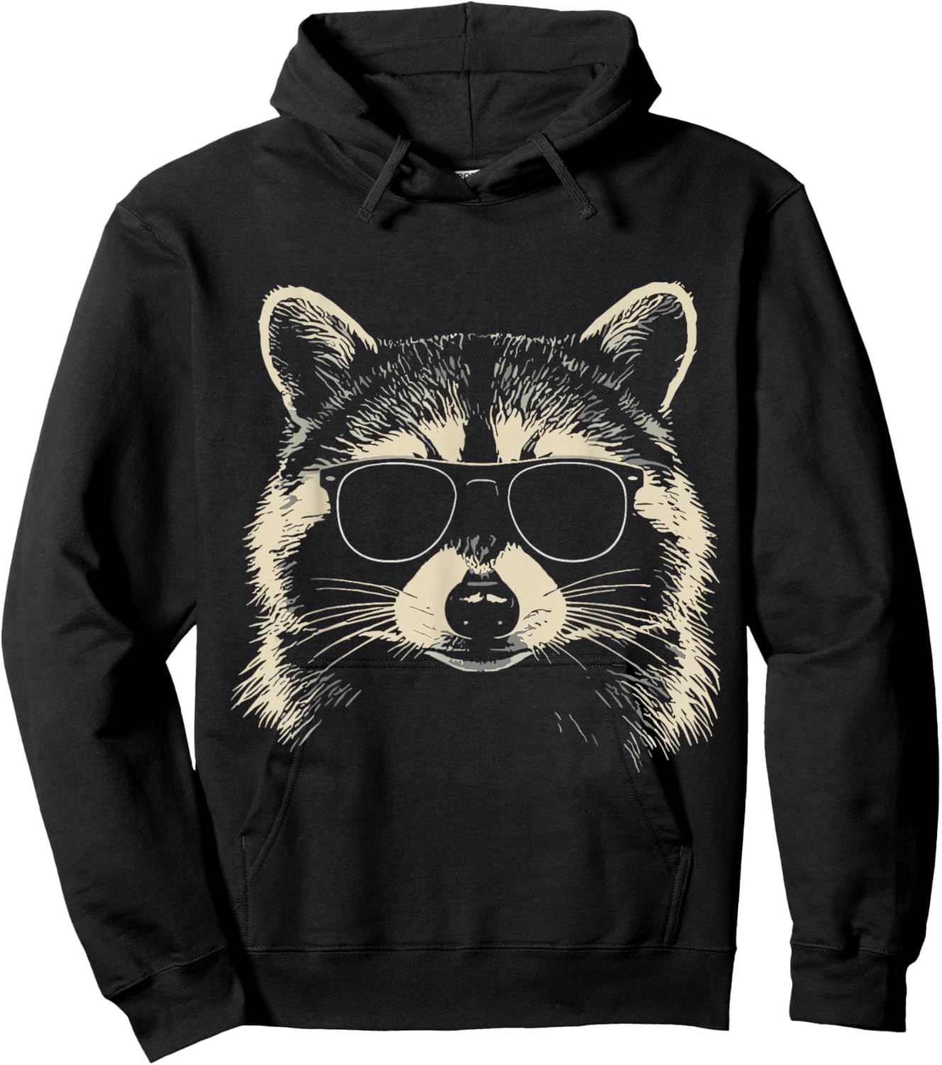 Raccoon Wearing Sunglasses Graphic Raccoon Shirt Men Women Hoodie - Hoodie | Black