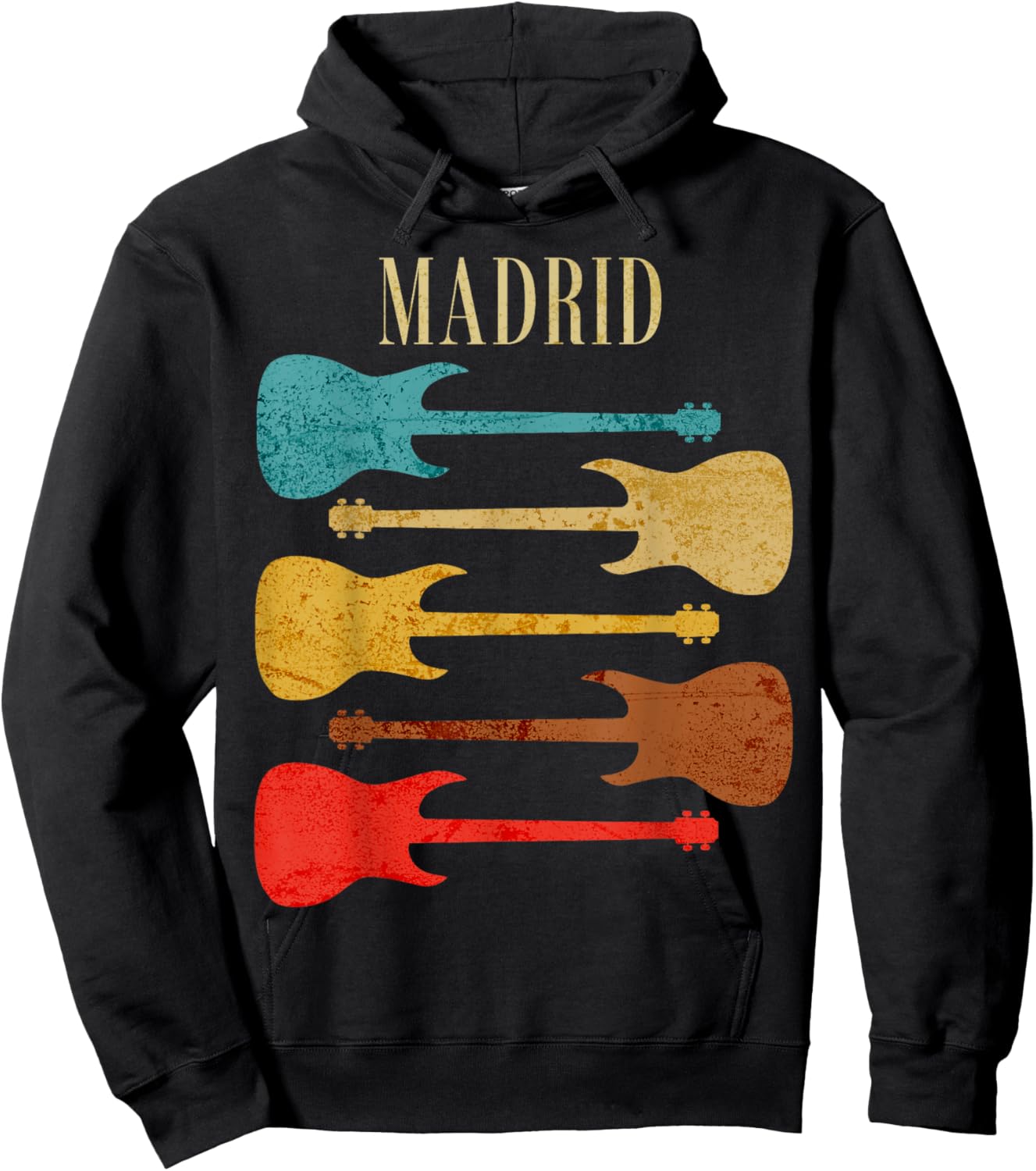 Madrid Concert Rock Music Festival Guitars Spain Hoodie - Hoodie | Black