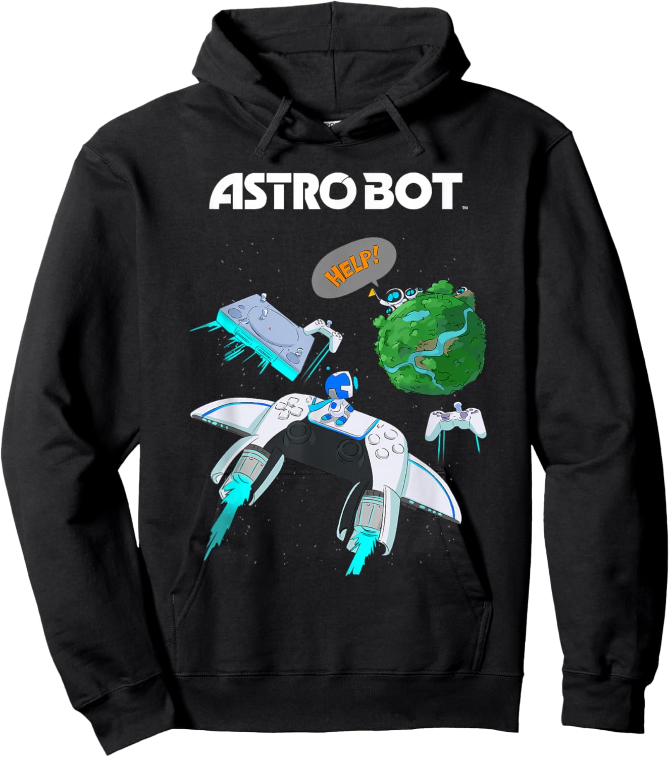 Astro Bot Controller and Console Rescue Mission Video Game Hoodie - Hoodie | Black
