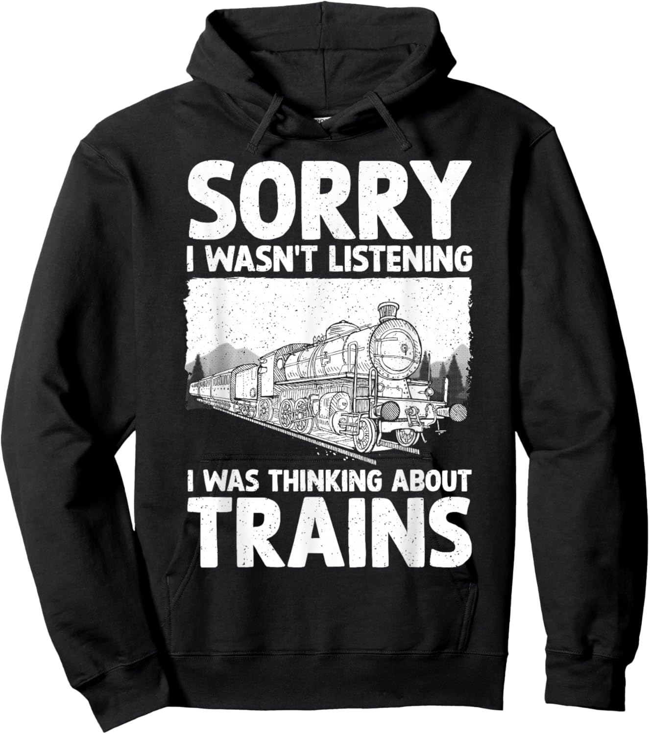Cool Train Art Women Railroad Crossing Train Lovers Hoodie - Hoodie | Black