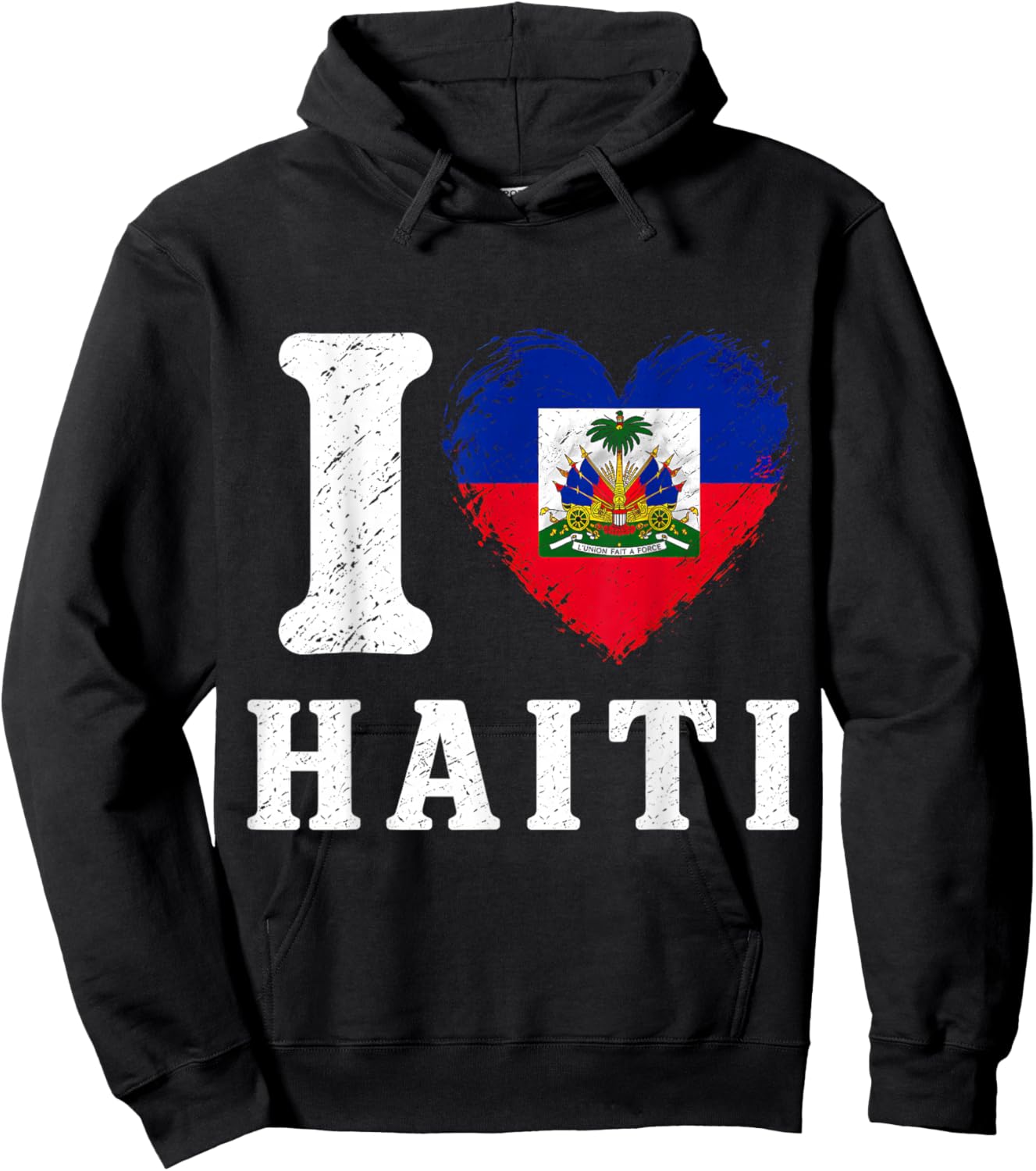 I Love Haiti Flag Day Hoodie - Hoodie | Black