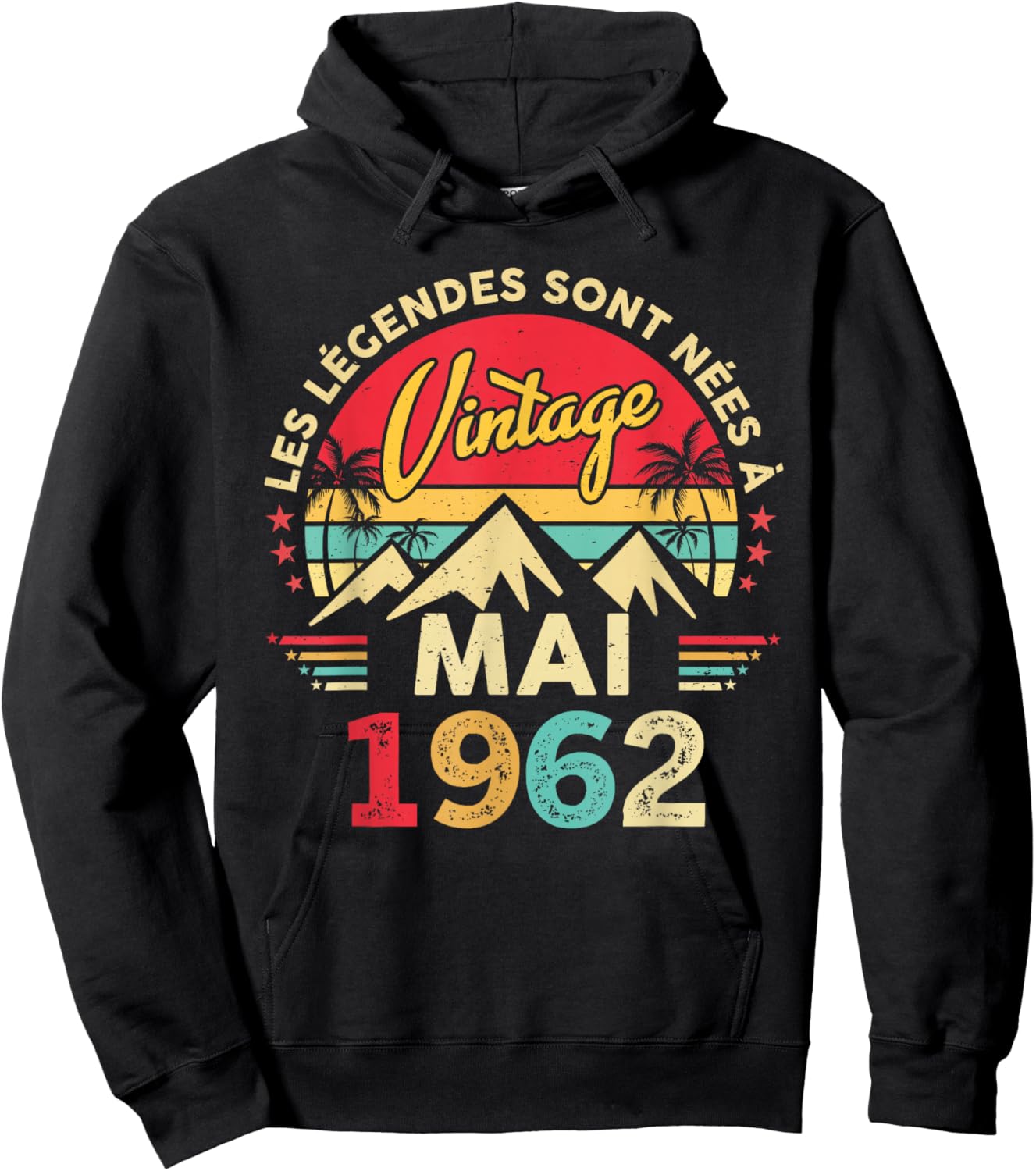 Vintage Mai 1962 Cadeau Anniversaire 64 Ans Hommes Femmes Hoodie - Hoodie | Black