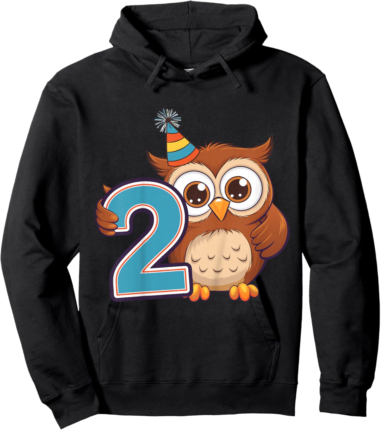 Kids 2nd Birthday Owl Kids Hoodie - Hoodie | Black