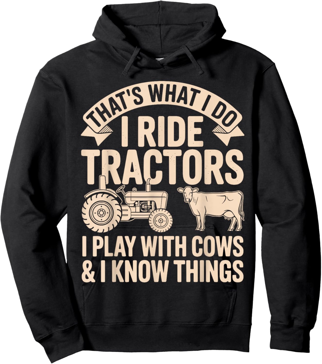 Funny Tractor Art Women Kids Farm Tractor Lovers Hoodie - Hoodie | Black