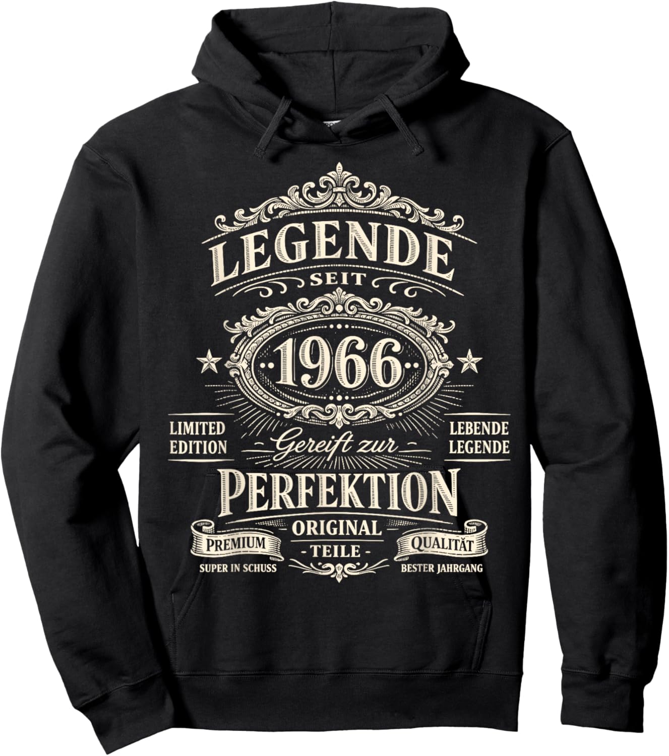 60th Birthday Man Woman 60 Years Decoration 1966 Gift Funny Hoodie - Hoodie | Black