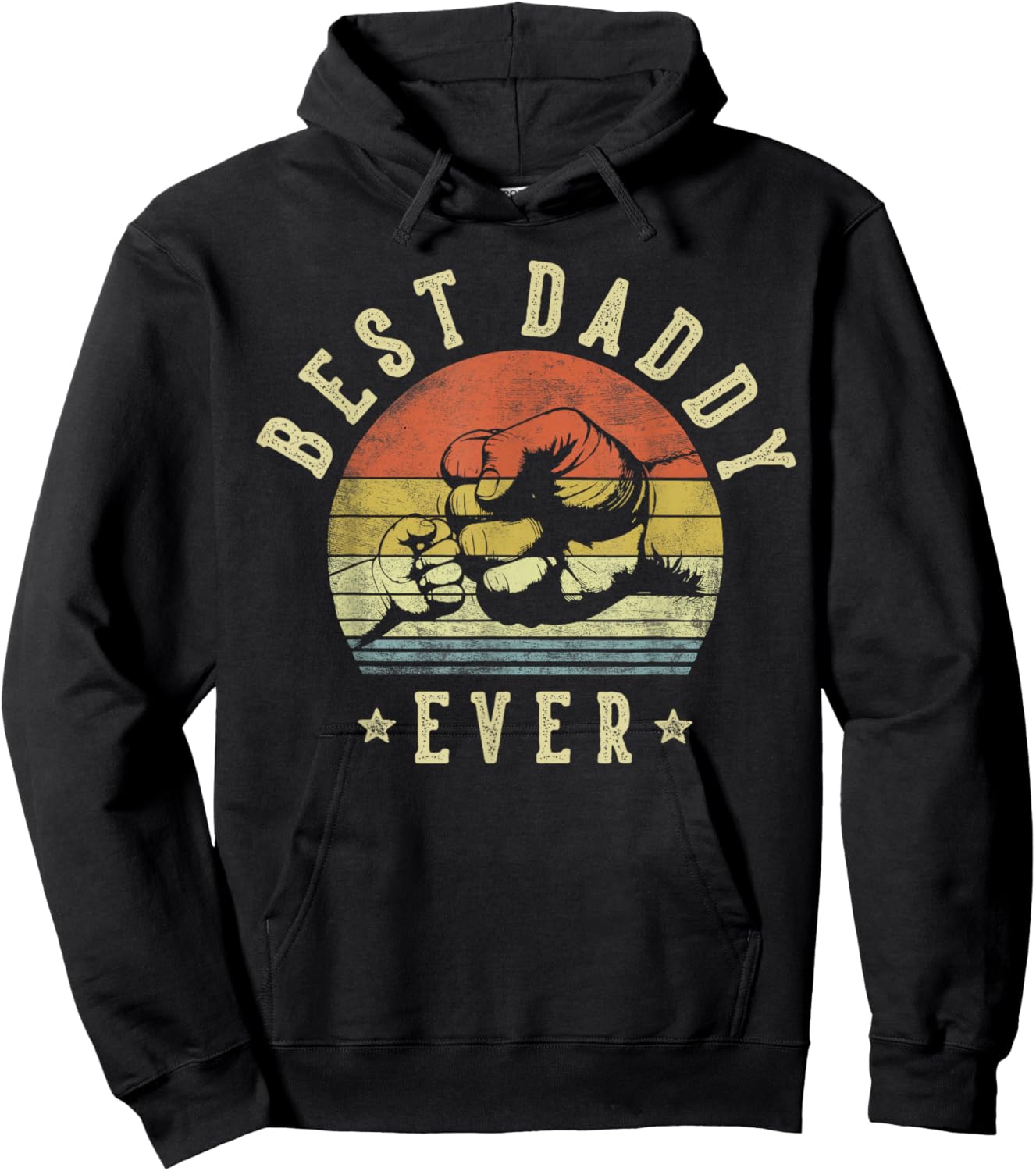 Best Daddy Ever - Retro Fist Bump Vintage Design Daddy Hoodie - Hoodie | Black