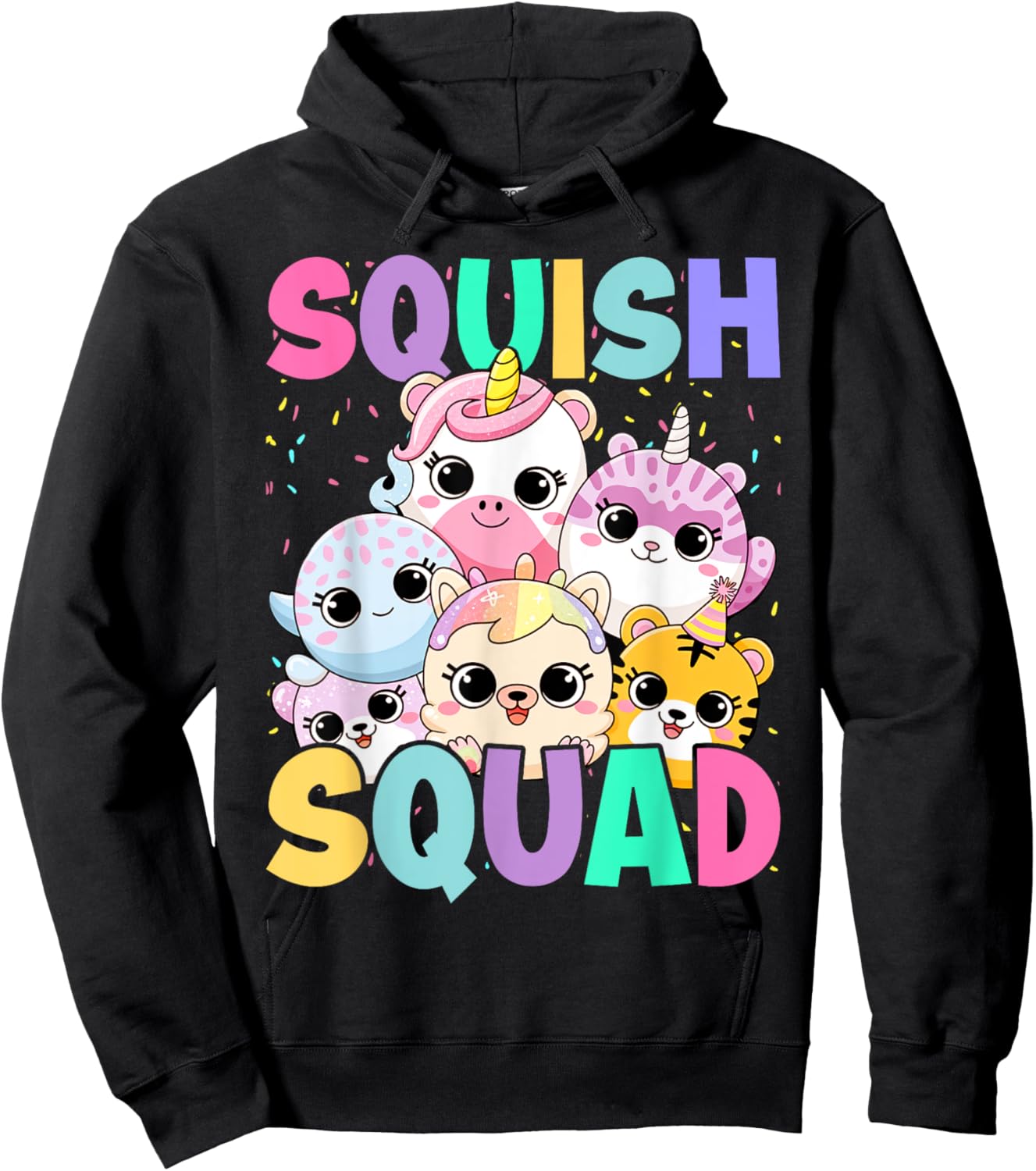 Squish Squad Birthday For Girls Kids Toddlers Hoodie - Hoodie | Black