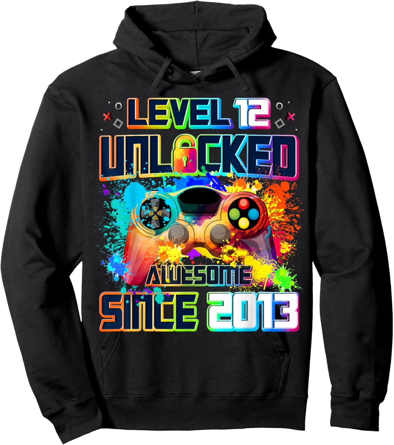 Level 12 Unlocked 12 Year Old Video Gamer 12th Birthday Gift Hoodie - Hoodie | Black