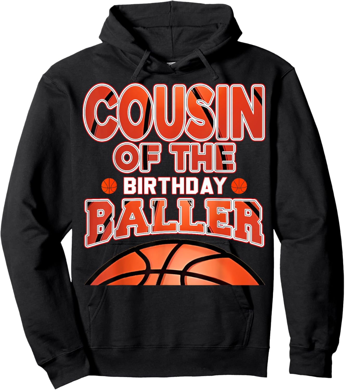 Cousin Of The Birthday Baller Basketball Themed Party Hoodie - Hoodie | Black