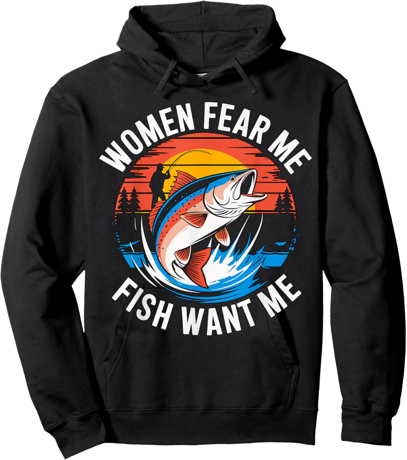 Women Fear Me Fish Want Me Fishing Hoodie - Hoodie | Black