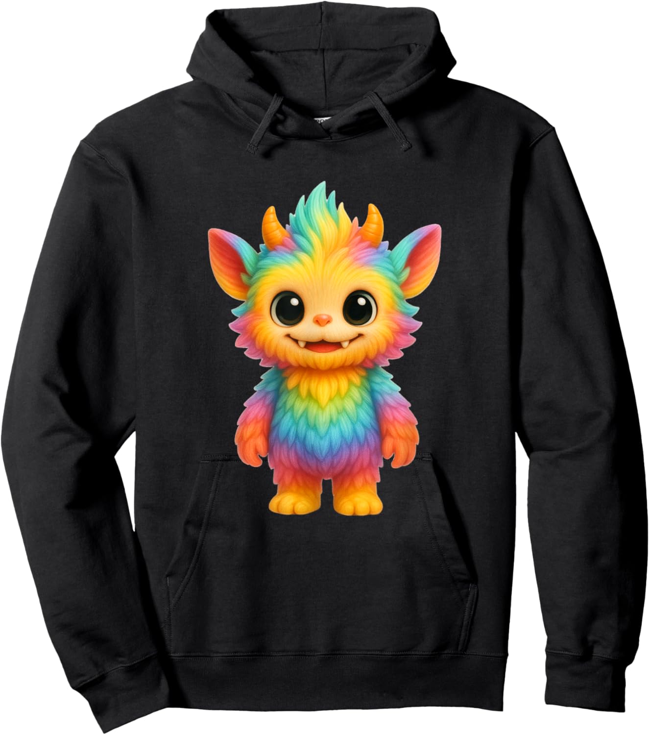 "Zibibi" Rainbow Monster & Apparel Cute Colorful Kawai Hoodie - Hoodie | Black