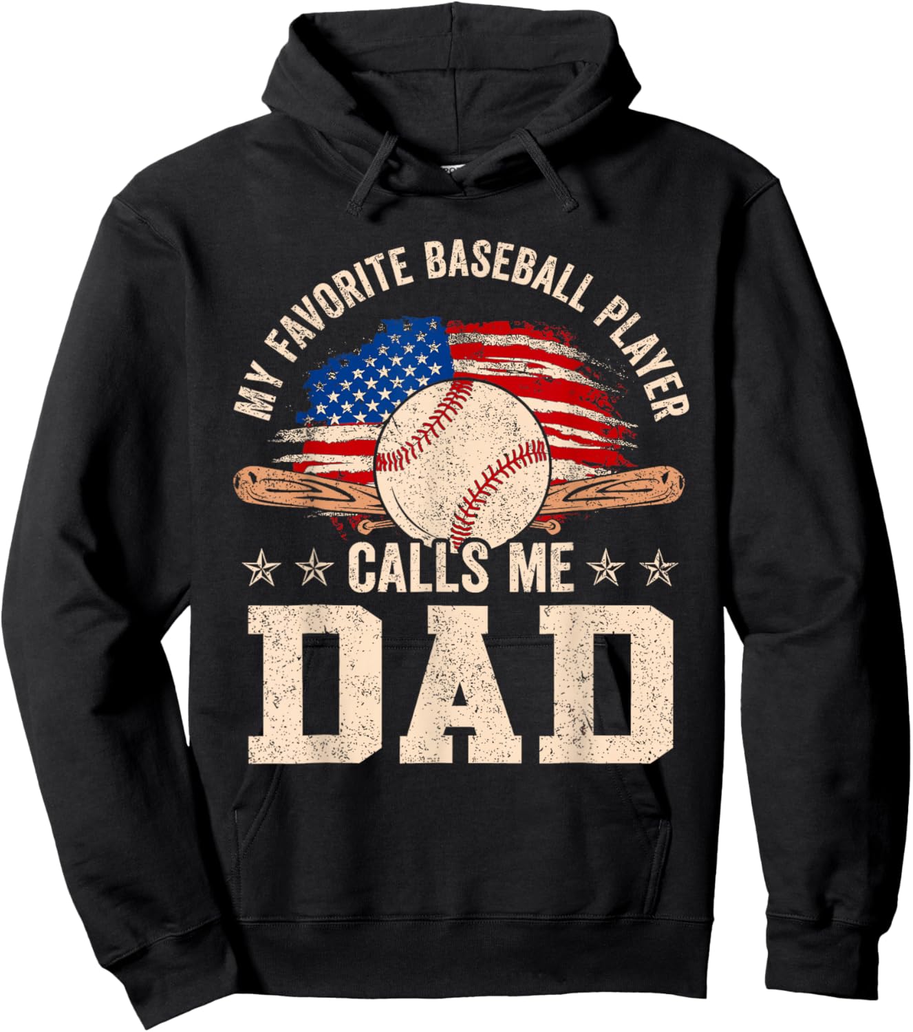 My Favorite Baseball Player Calls Me Dad Father's Day Hoodie - Hoodie | Black