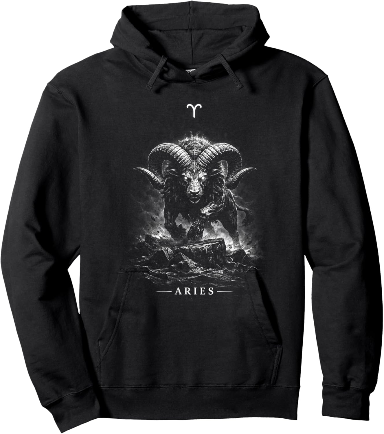 Widder Sternzeichen a Ram Symbol für dunkle Astrologie Hoodie - Hoodie | Black
