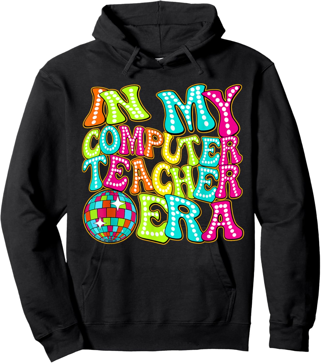 Disco Groovy In My Computer Teacher Era Hoodie - Hoodie | Black