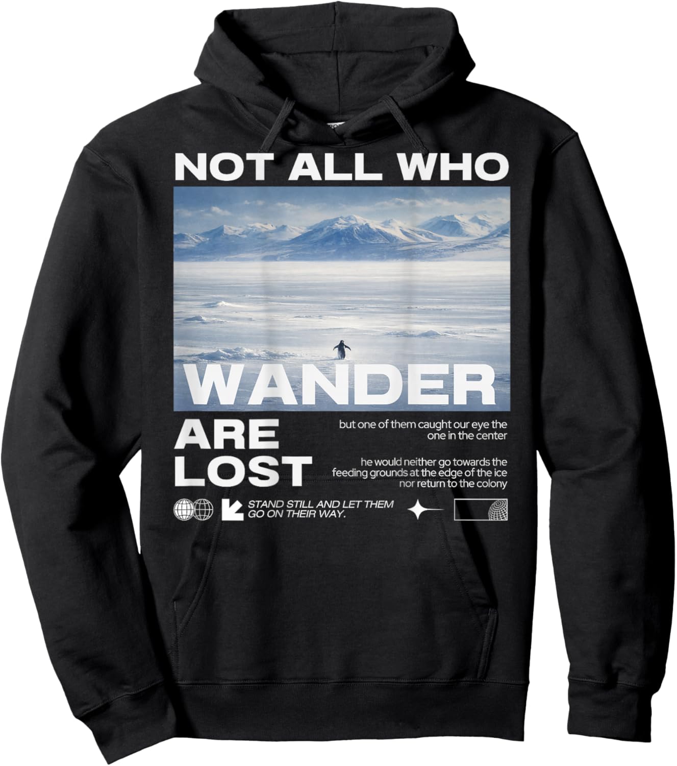 Penguin Mountain But Why Backprint Hoodie - Hoodie | Black