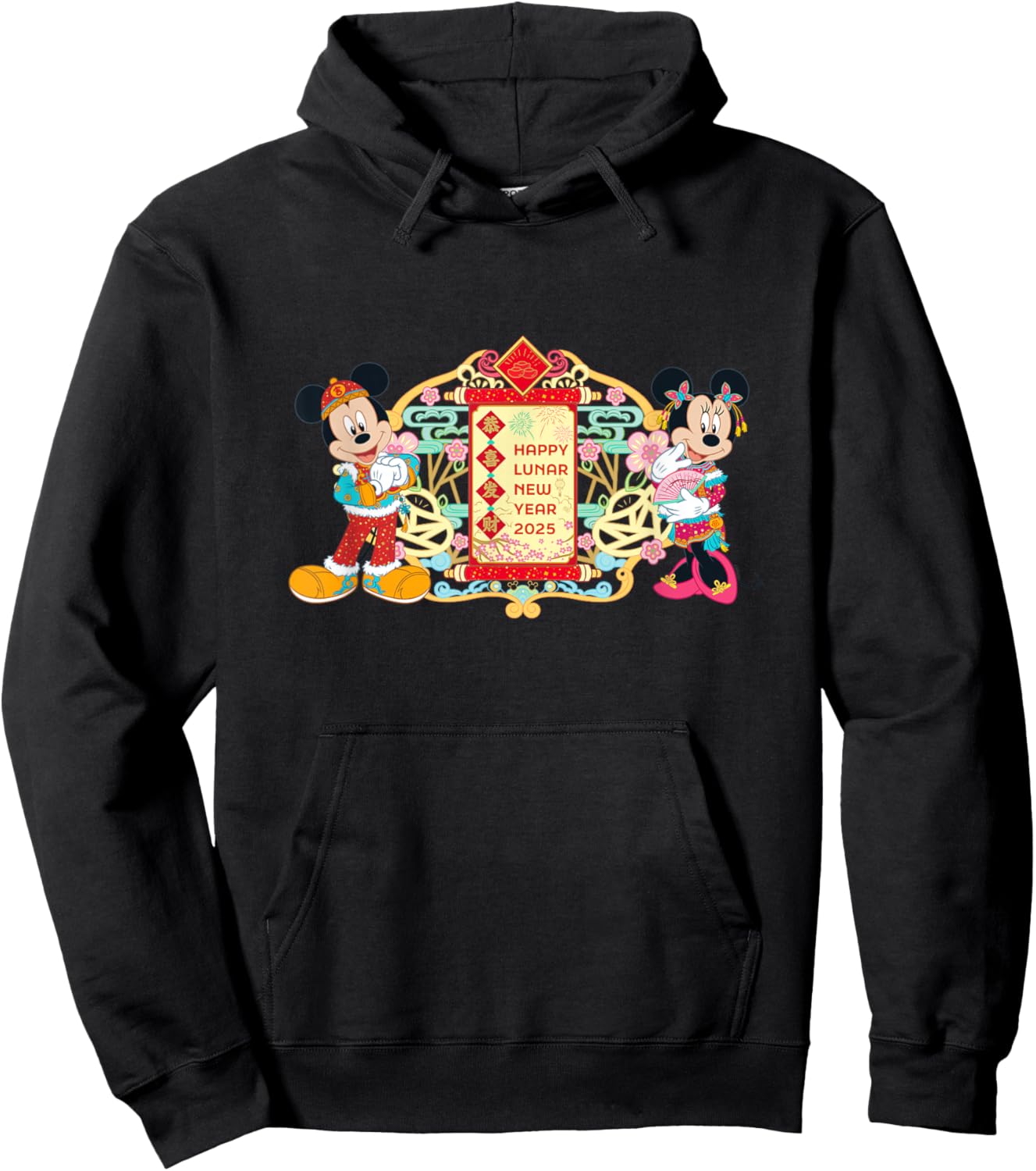 Disney Mickey & Minnie Chinese Happy Lunar New Year 2025 Hoodie - Hoodie | Black