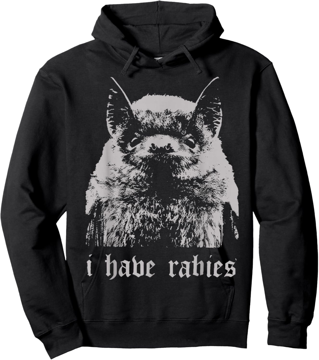Funny Bat Meme I Have Rabies Women Retro Bat Hoodie - Hoodie | Black