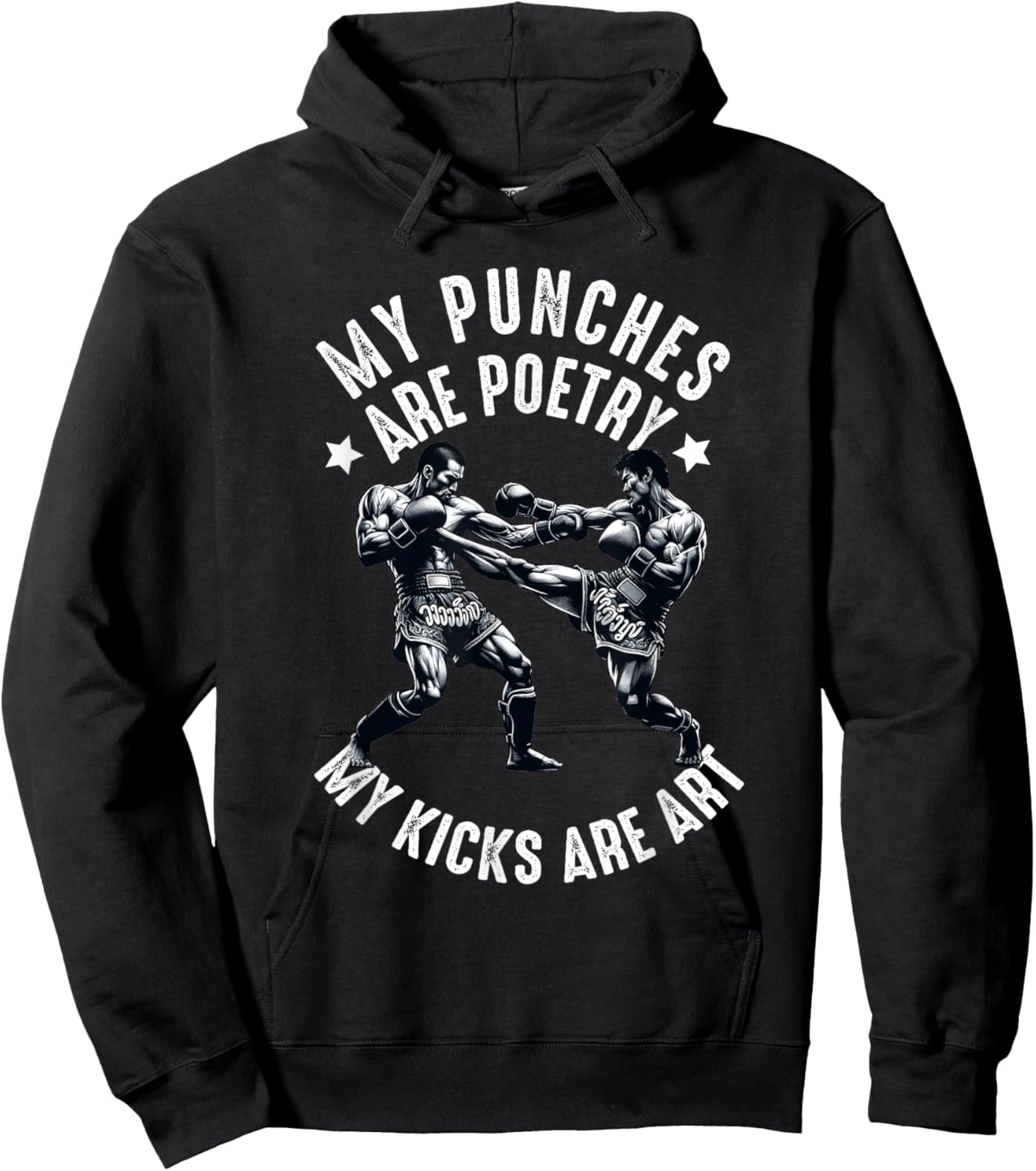 Muay Thai Fighter Dad Boys Thai Kickboxing Fighting Hoodie - Hoodie | Black