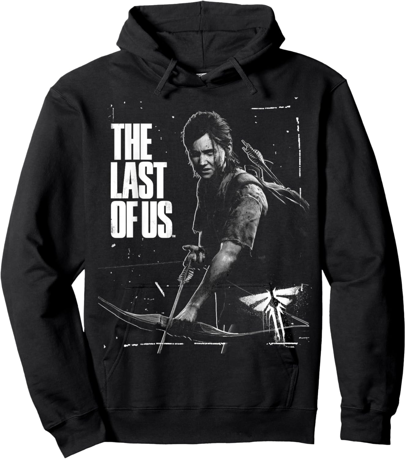 The Last of Us Ellie Readys Bow Black and White Portrait Hoodie - Hoodie | Black
