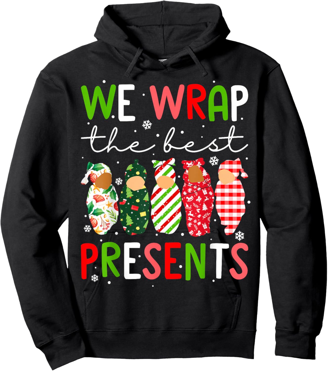 We Wrap The Best Presents Mother Baby Unit Cute Christmas Hoodie - Hoodie | Black