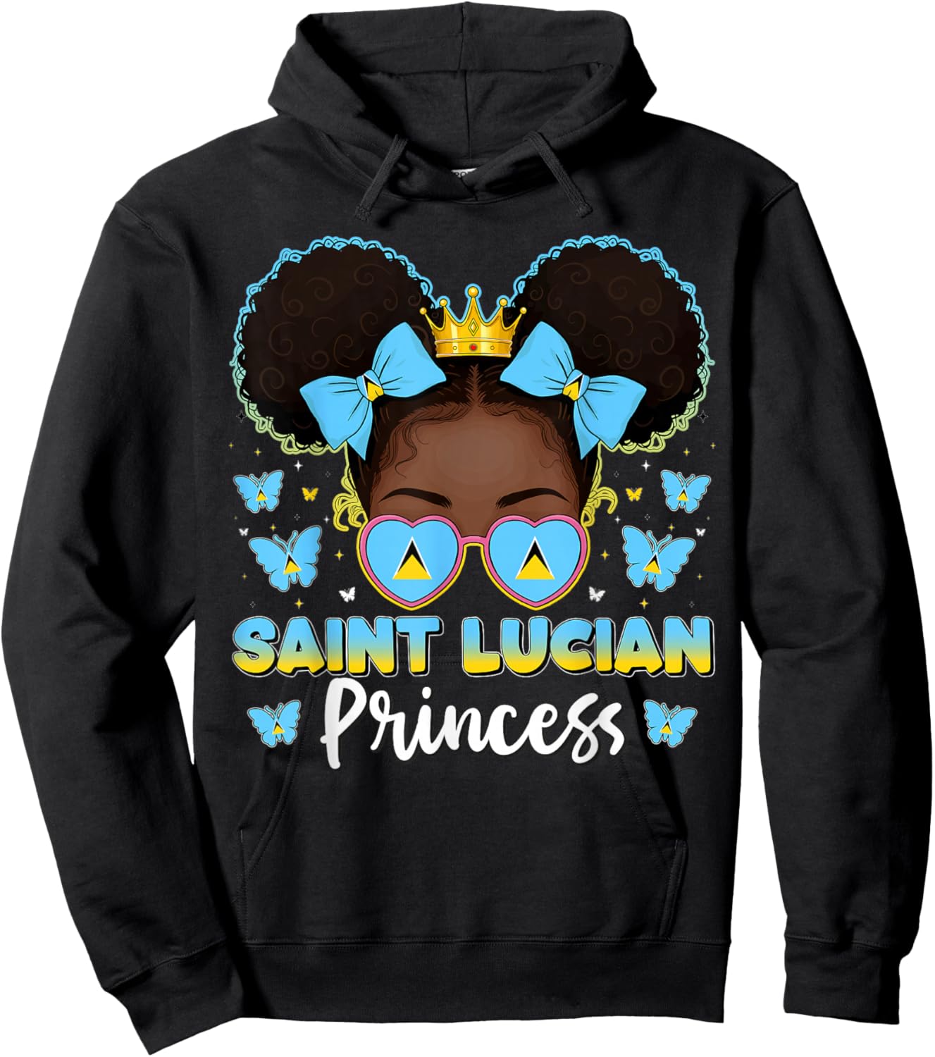 Lucian Princess Saint Lucia Flag Proud St Lucian Women Hoodie - Hoodie | Black