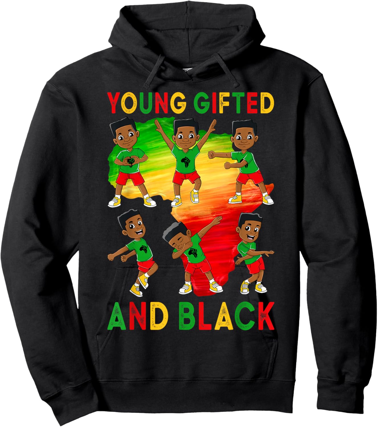 Young Gifted and Black Boys Kids Juneteenth Young King Hoodie - Hoodie | Black