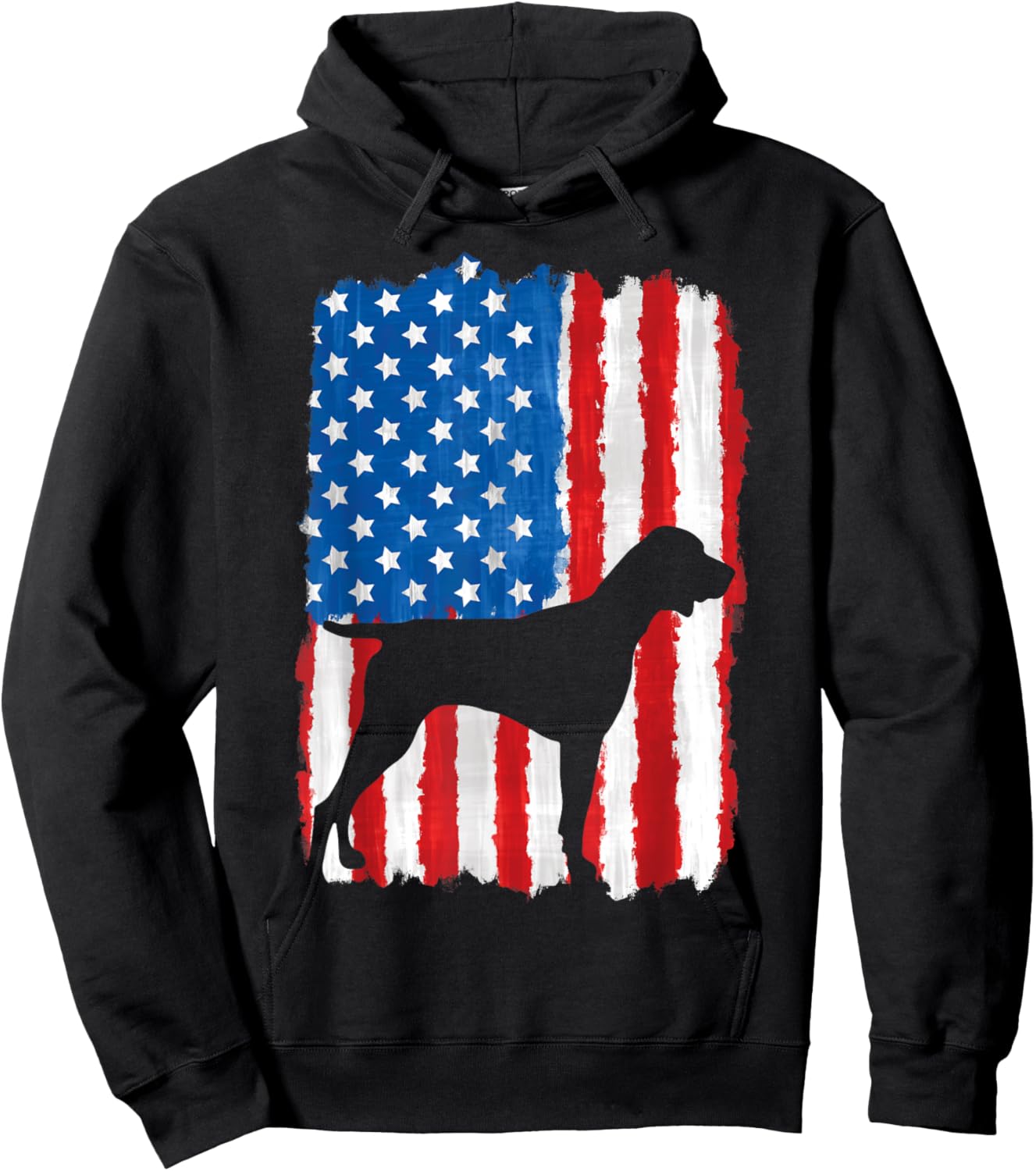 German Shorthaired Pointer 4th Of July American Flag GSP Dog Hoodie - Hoodie | Black