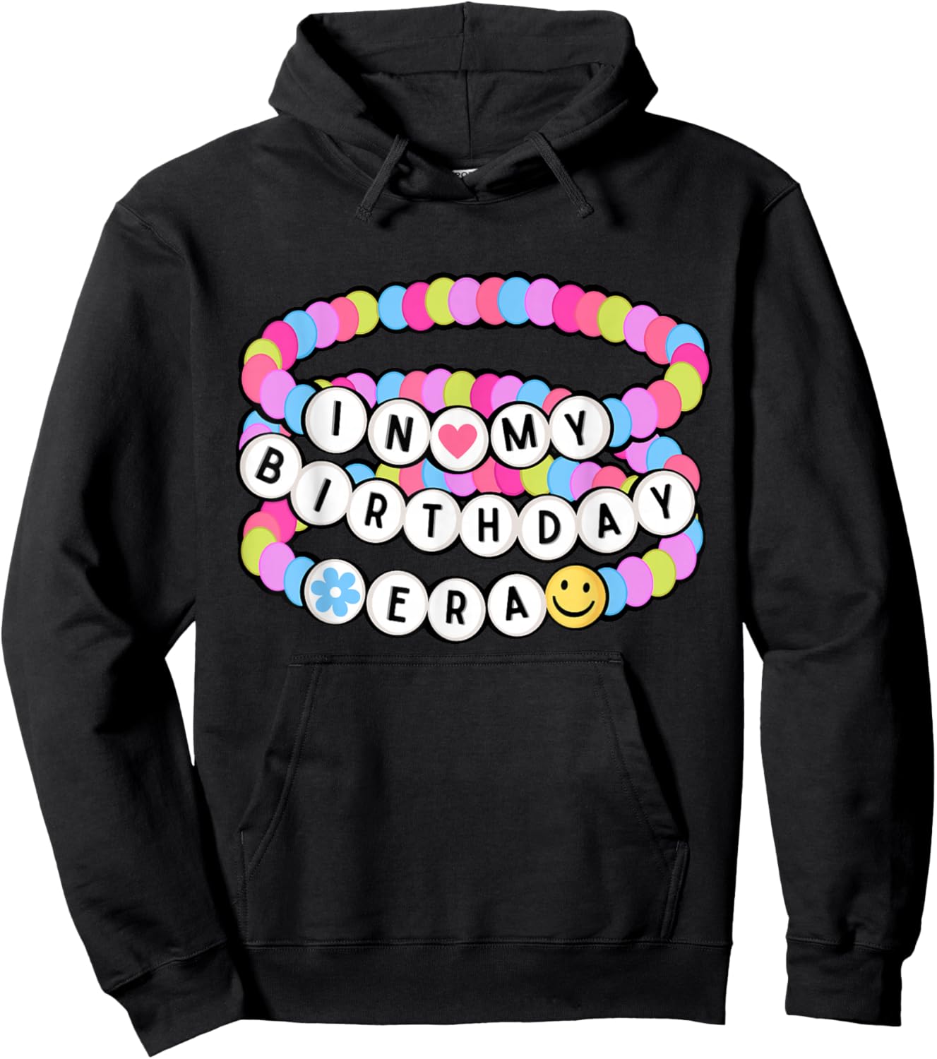 in My Birthday Era Friendship Bracelet - Birthday Girl Hoodie - Hoodie | Black