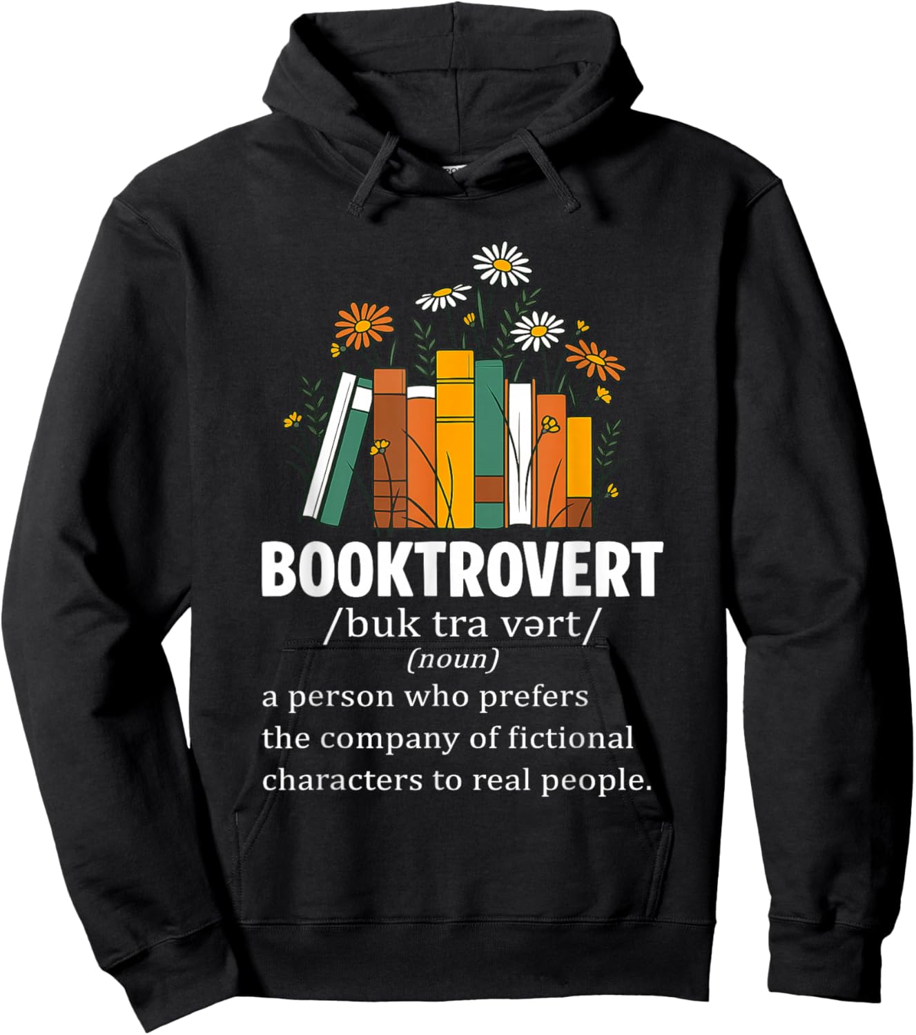 Booktrovert Definition Book Reader Book Nerd Book Reading Hoodie - Hoodie | Black