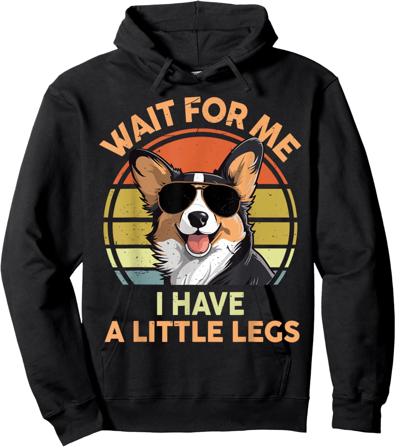 Wait For Me I Have A Little Legs Funny Corgi Men Women Hoodie - Hoodie | Black