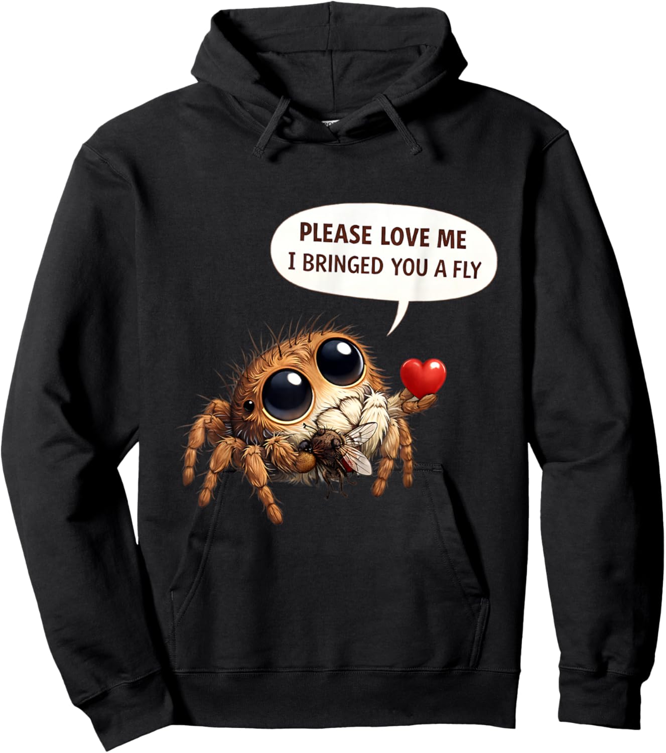 Funny Jumping Spider May I Have Another Fly Please Hoodie - Hoodie | Black