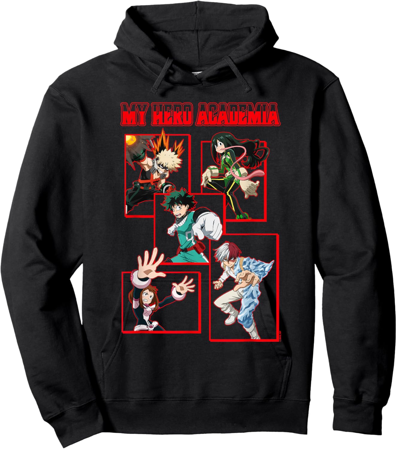 My Hero Academia Red Block Character Collage Anime Hoodie - Hoodie | Black
