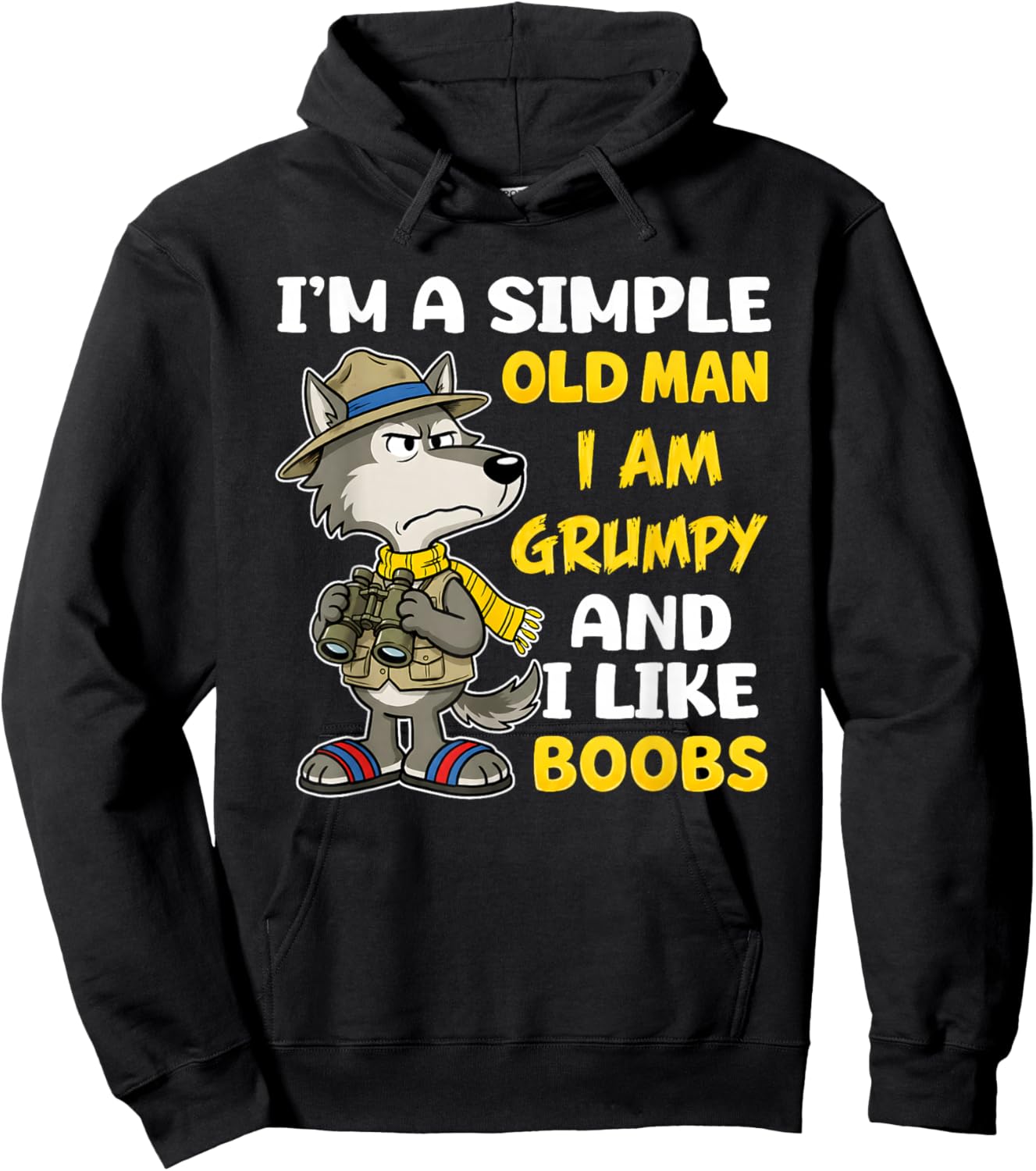 I'm A Simple Old Man I Am Grumpy and I Like Boobs Hoodie - Hoodie | Black