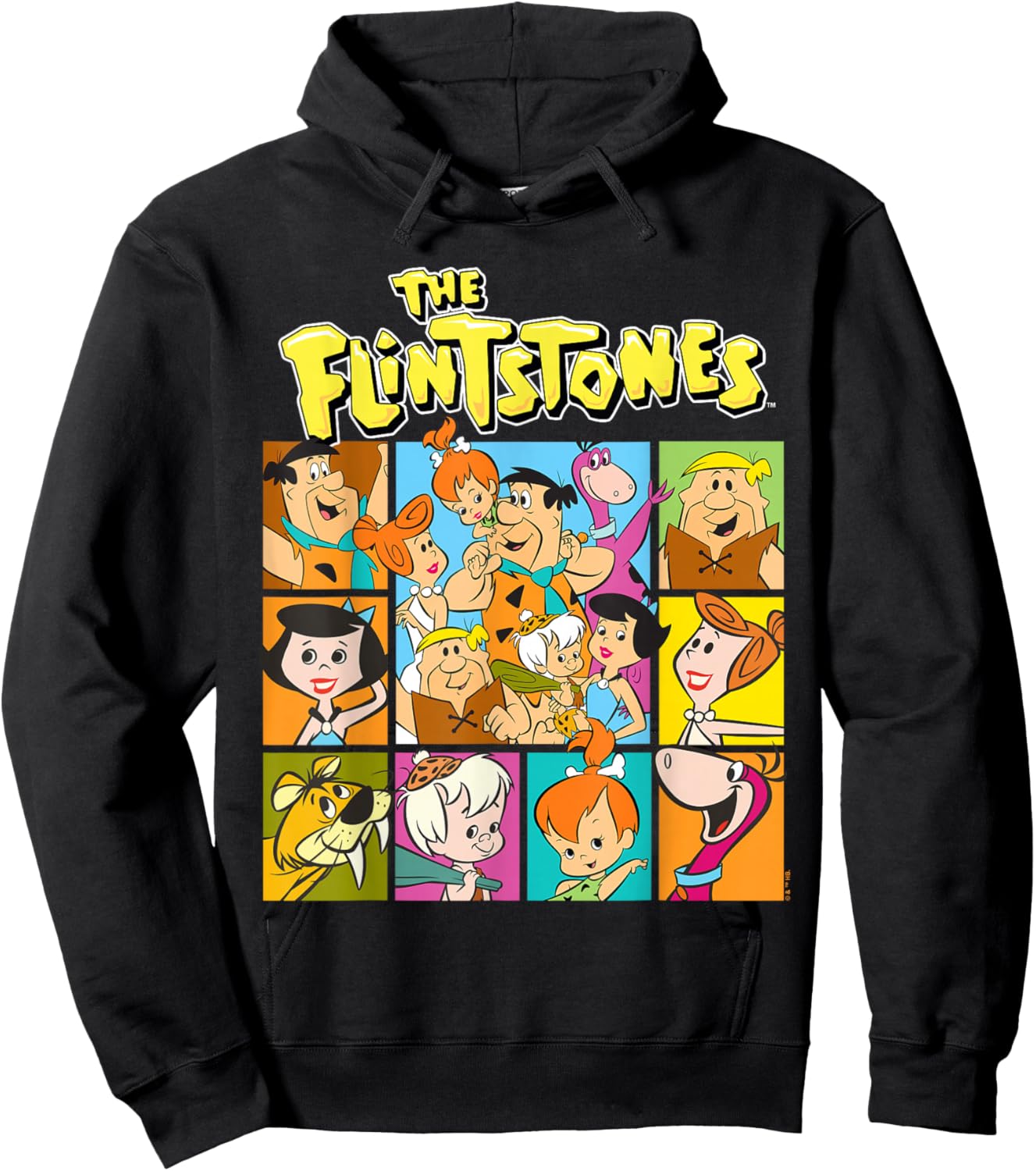 The Flintstones Character Squares Hoodie - Hoodie | Black