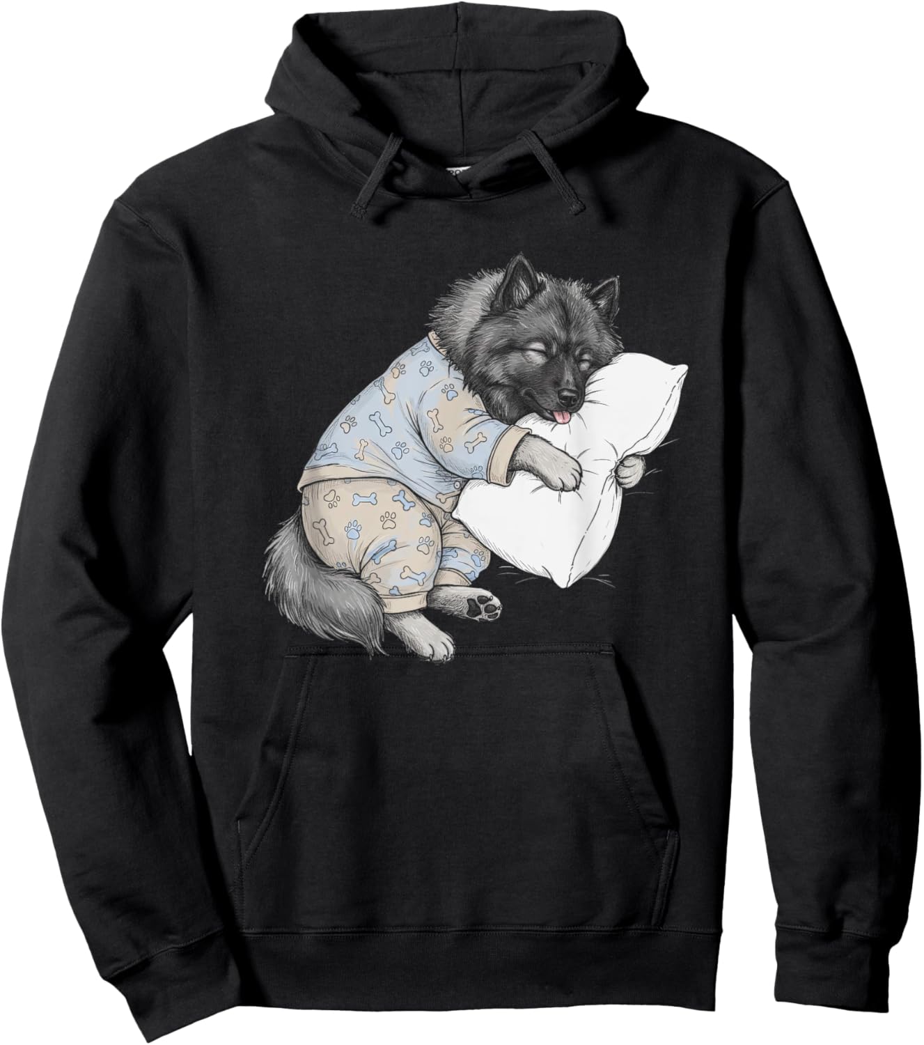 Funny Sleepy Keeshond Pajama Men Women Kids Hoodie - Hoodie | Black