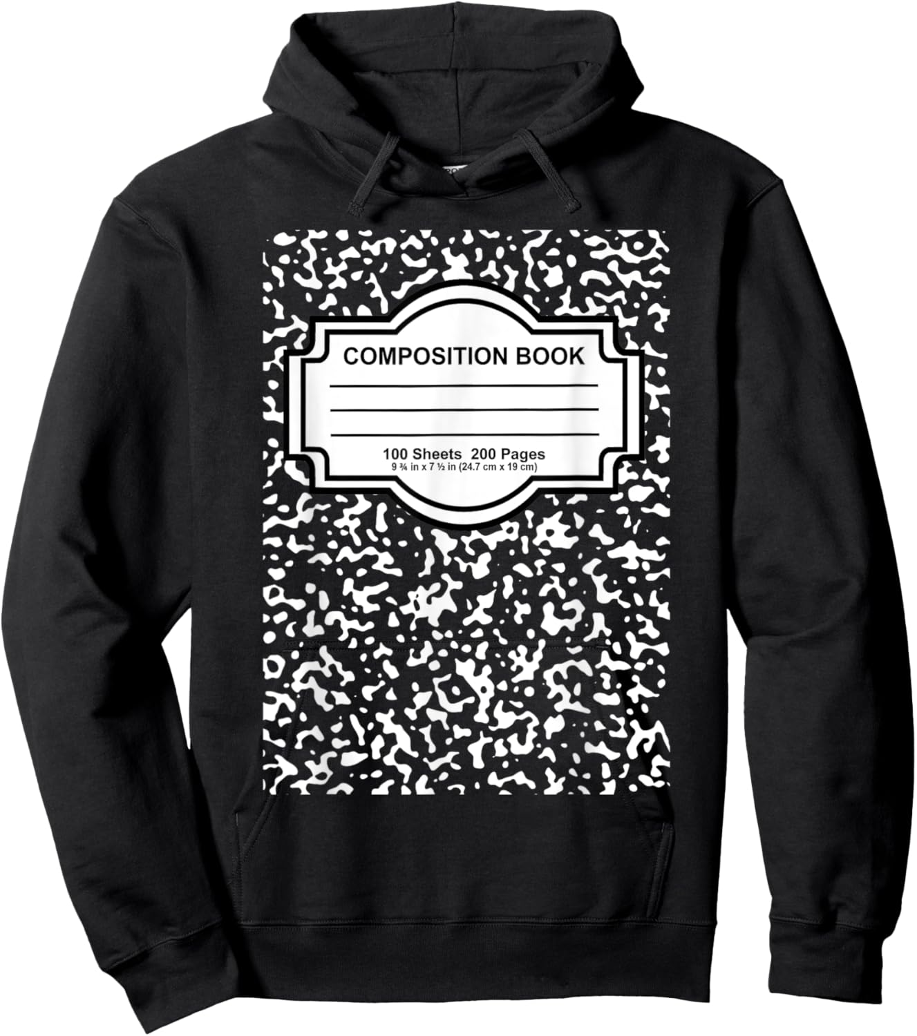 Composition Notebook Costume - Matching Group Halloween Hoodie - Hoodie | Black