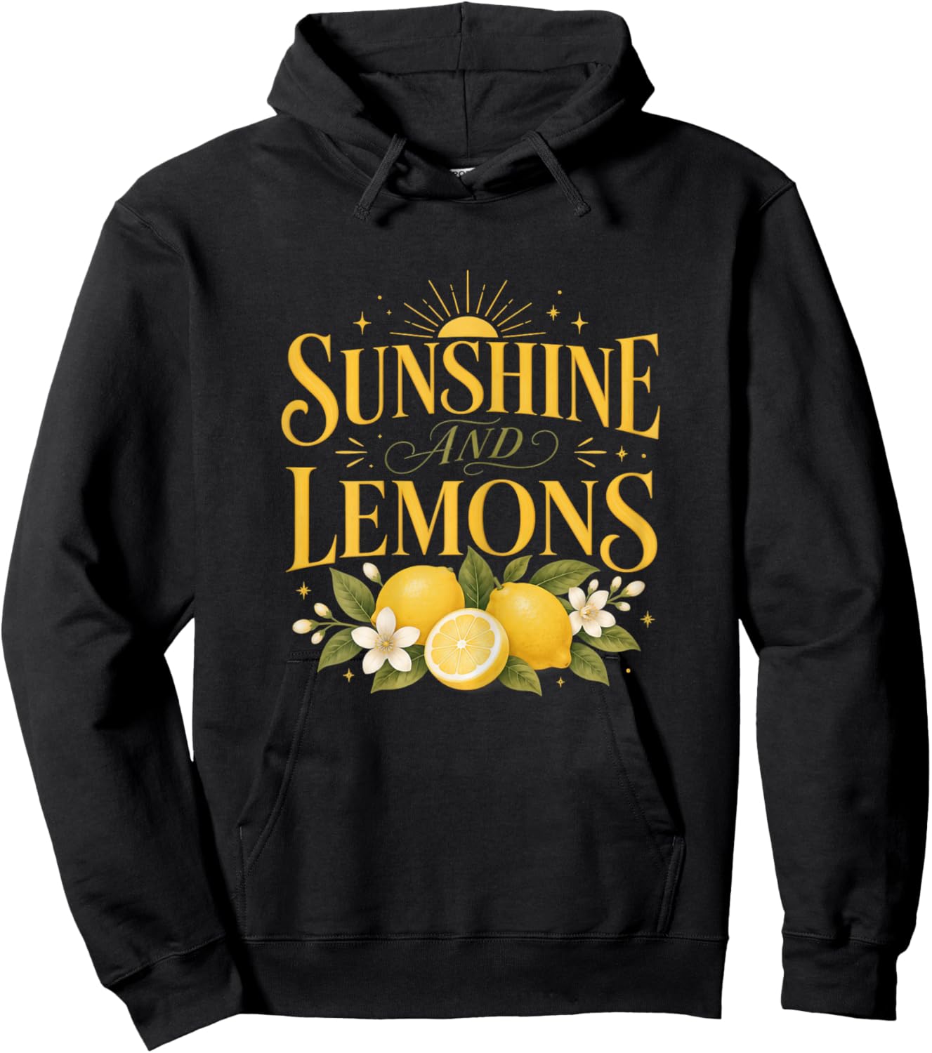 Shirt Citron Femme Été Soleil Sunshine and Lemons Hoodie - Hoodie | Black