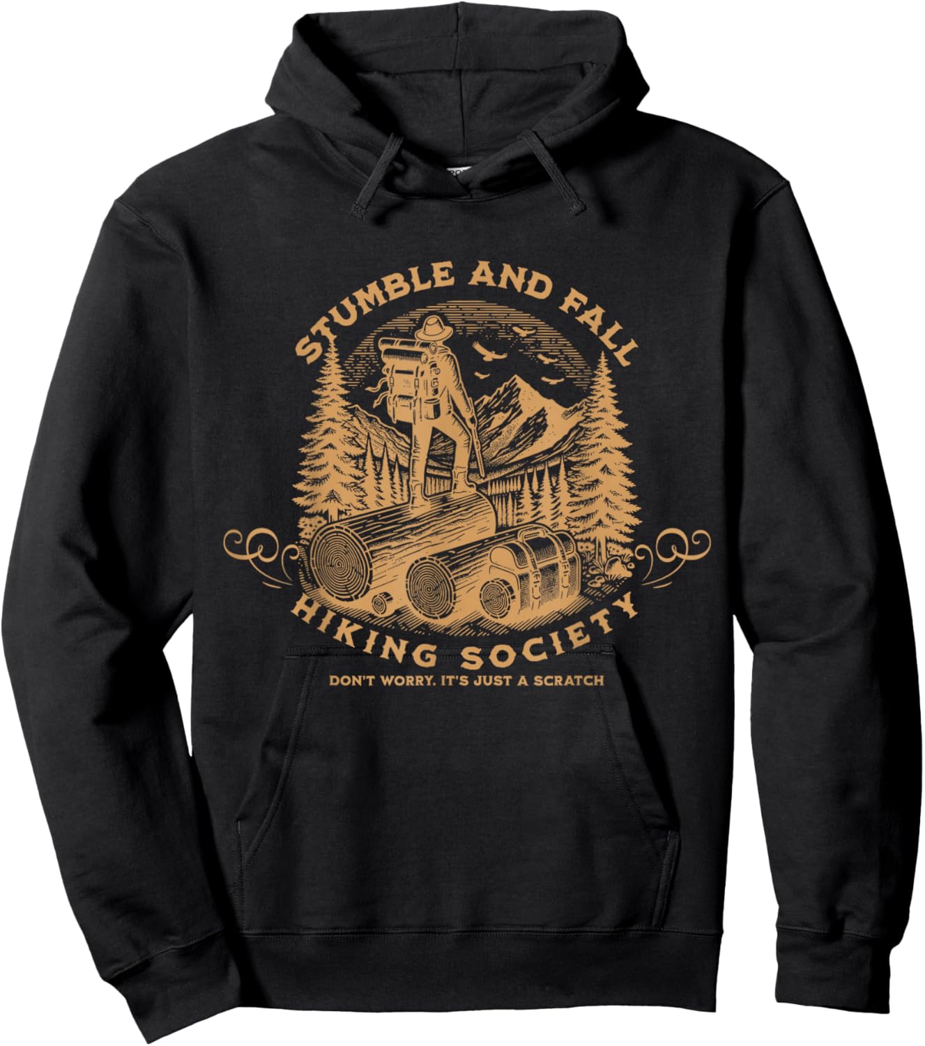 Stumble And Fall Hiking Society Don't Worry Hoodie - Hoodie | Black