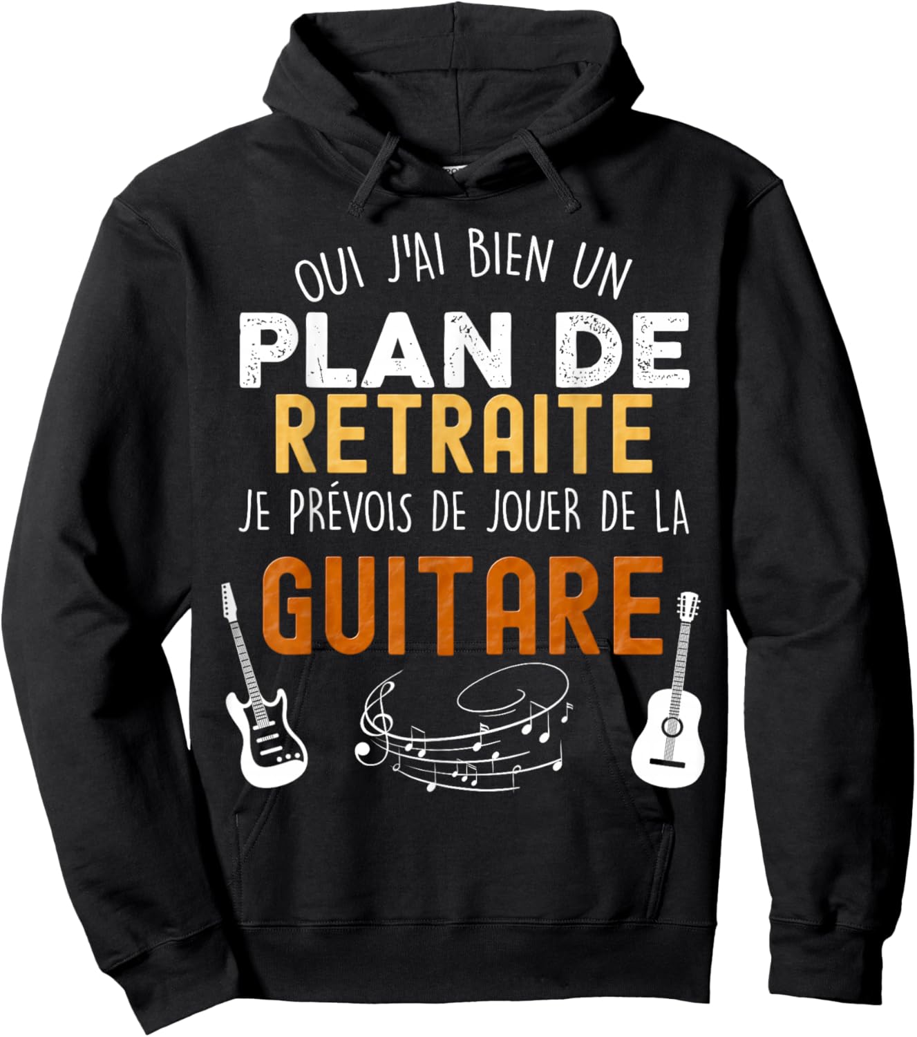 Plan De Retraite Guitare Humour Musique Pot Départ Collègue Hoodie - Hoodie | Black