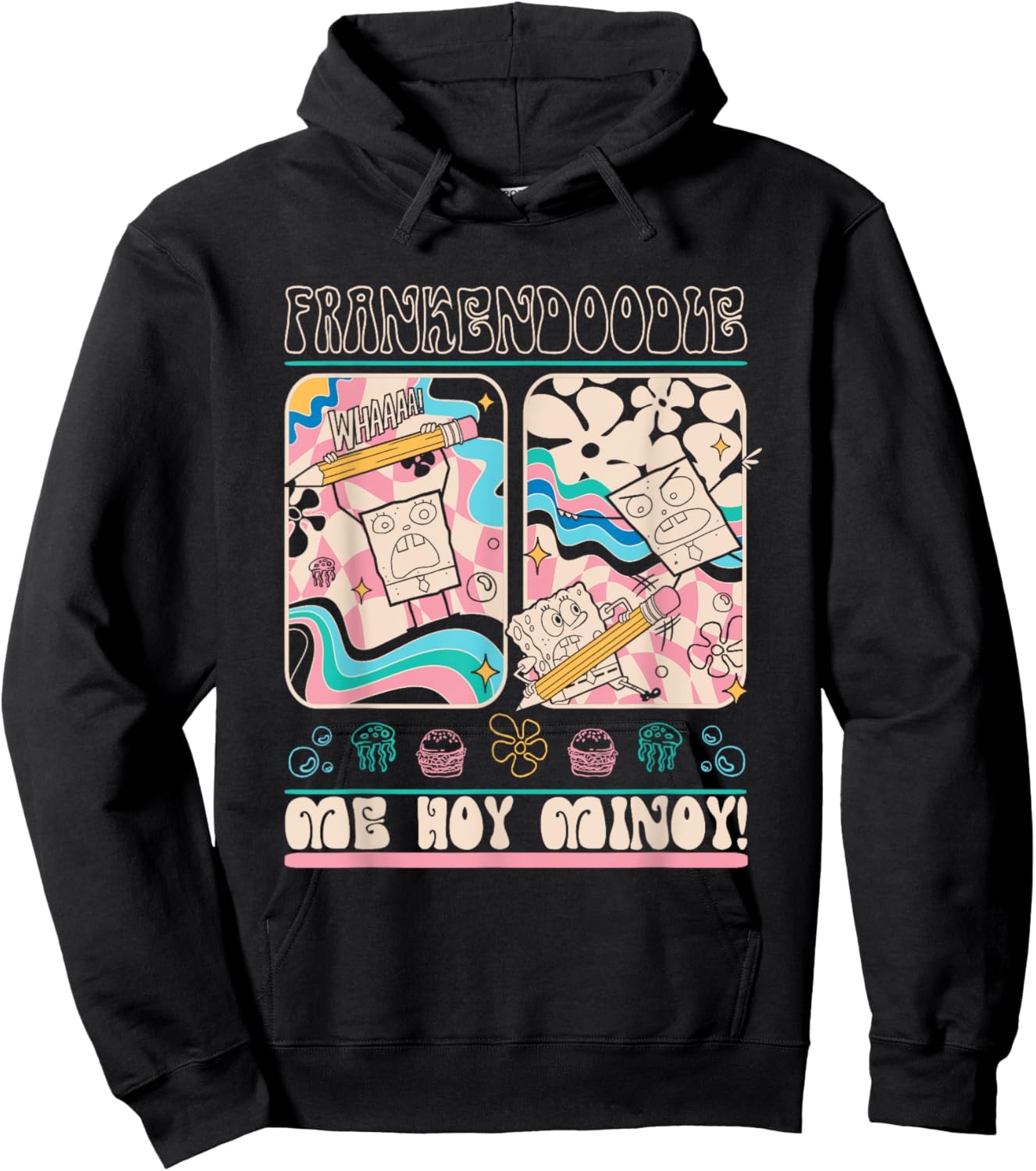 SpongeBob SquarePants Frankendoodle Me Hoy Minoy! Retro Hoodie - Hoodie | Black